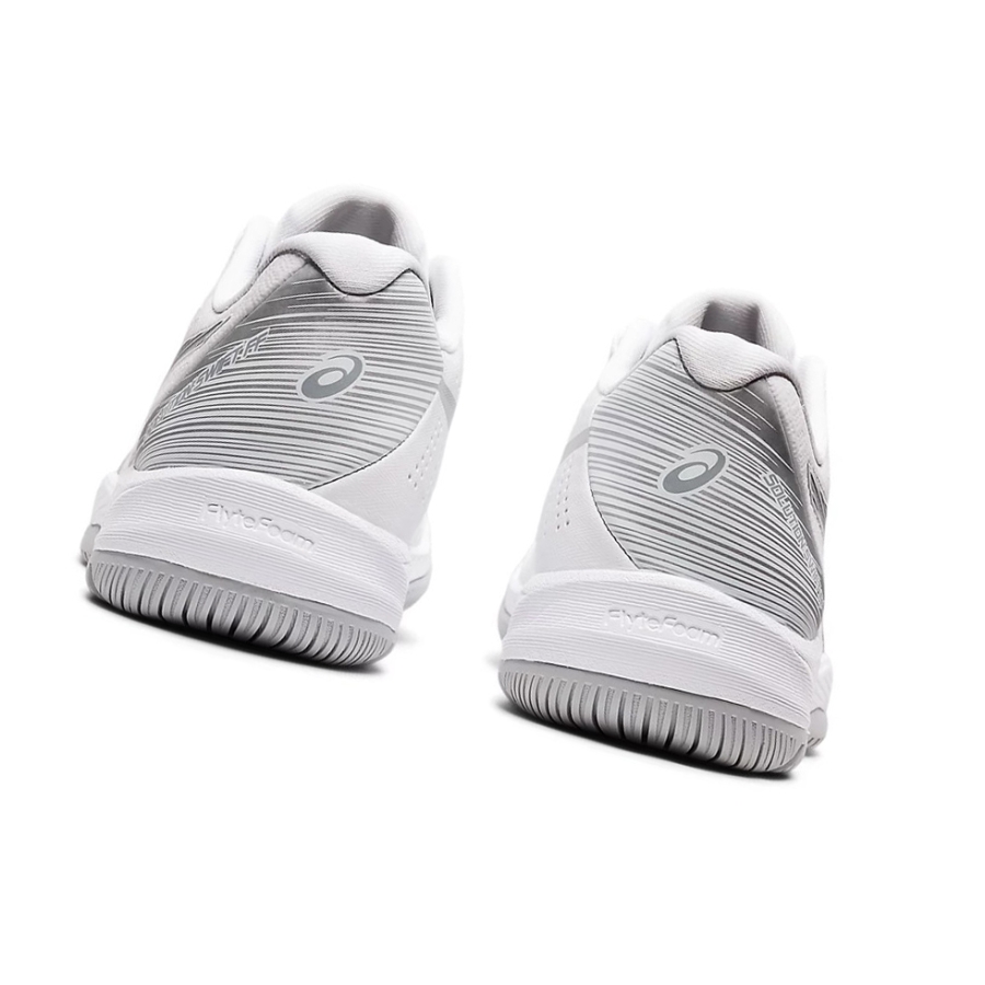 White / Pure Silver Women's Asics SOLUTION SWIFT FF Tennis Shoes | US94576EY - Asics Outlet Sale