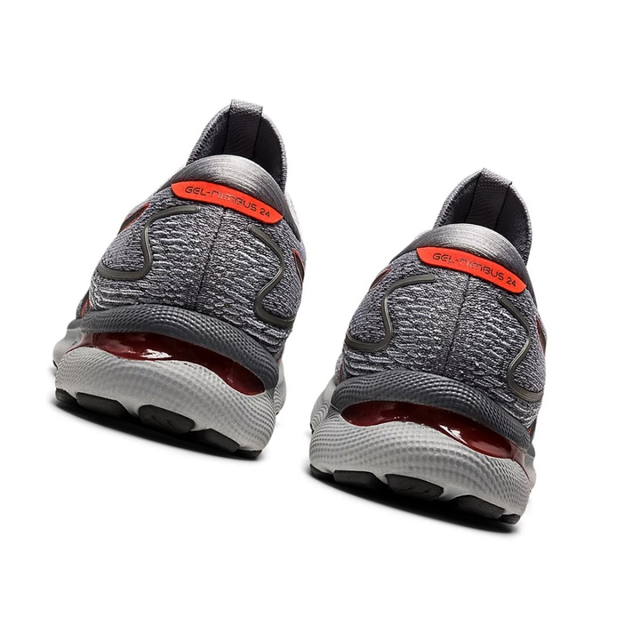Sheet Rock / Cherry Tomato Men's Asics GEL-NIMBUS 24 Running Shoes | US73092WP - Asics Outlet Sale