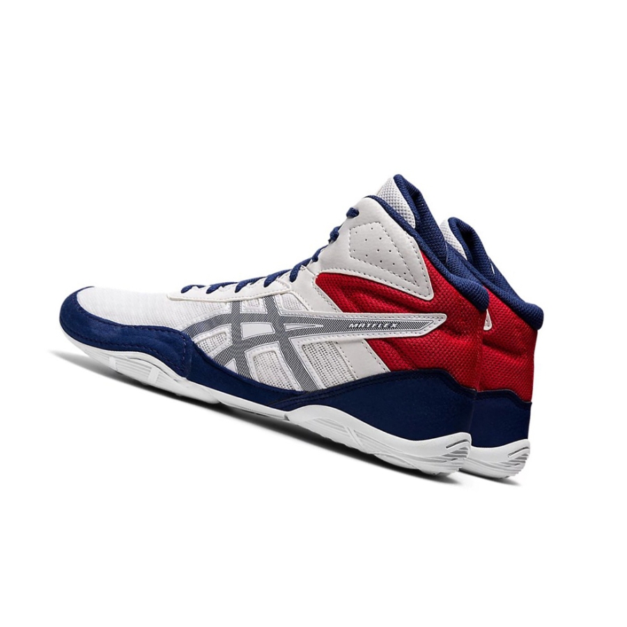 White / Deep Ocean Men's Asics MATFLEX 6 Wrestling Shoes | US30258RG - Asics Outlet Sale