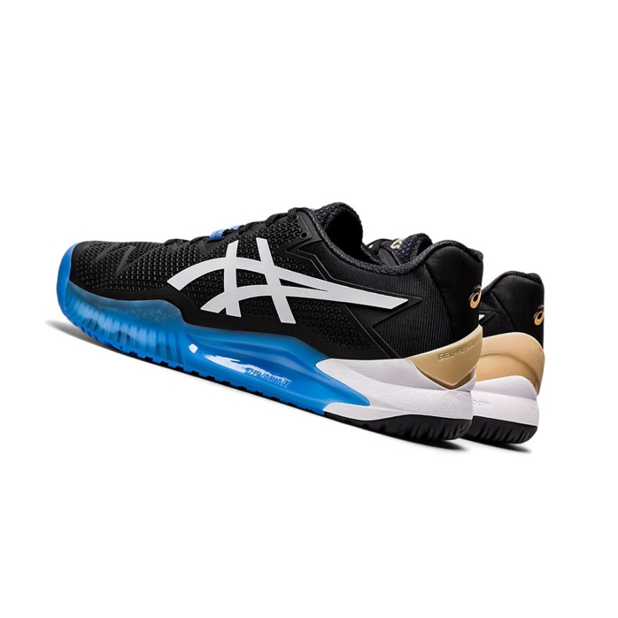 Black / White Men's Asics GEL-RESOLUTION 8 Tennis Shoes | US56403BM - Asics Outlet Sale