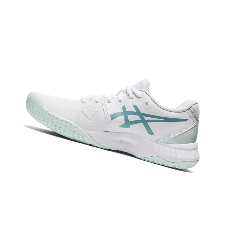 White / Smoke Blue Women's Asics GEL-CHALLENGER 13 Tennis Shoes | US06148DY - Asics Outlet Sale