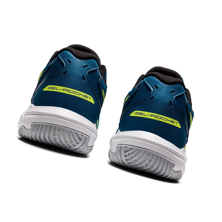 Deep Sea Teal / Glow Yellow Men's Asics GEL-ROCKET 10 Volleyball Shoes | US29571QJ - Asics Outlet Sale