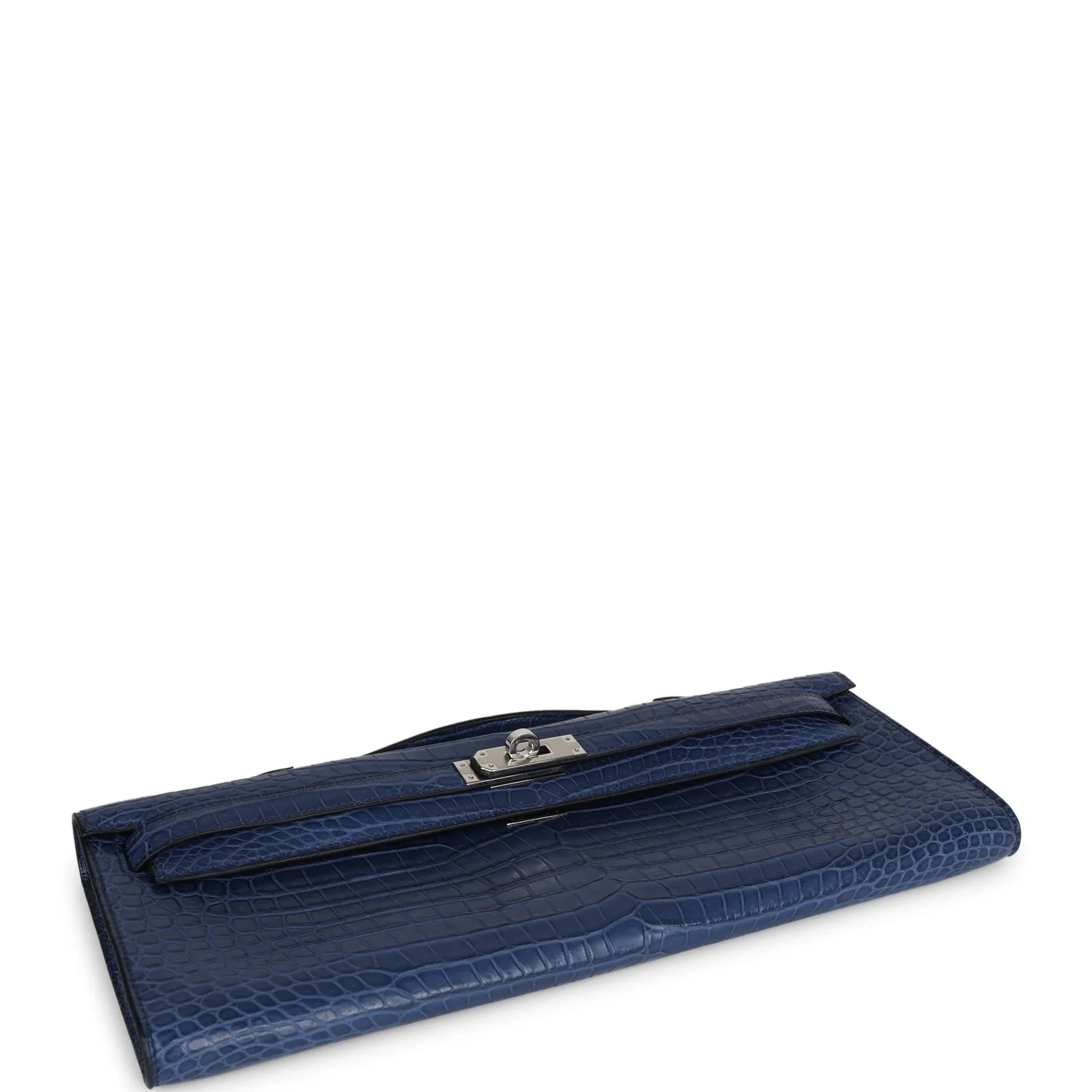 Replicate Hermes Kelly Cut Bleu De Malte Matte Porosus Crocodile Palladium Hardware(1:1 replica)
