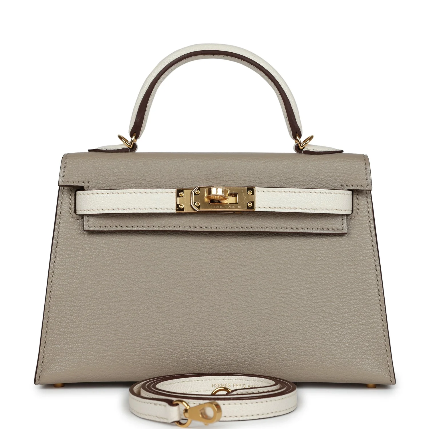 Replicate Hermes Special Order (HSS) Kelly 20 Gris Tourterelle and Nata Chevre Gold Hardware(1:1 replica)