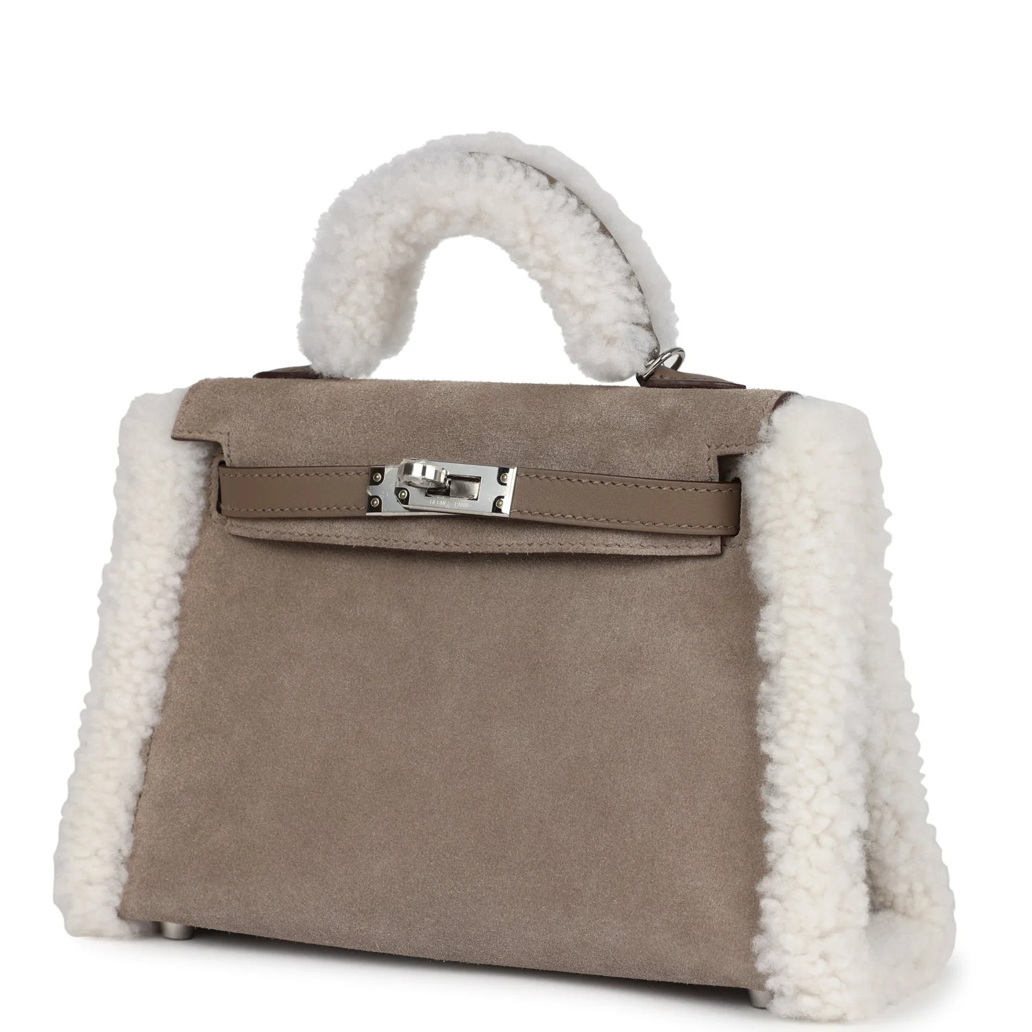 Replicate Hermes Teddy Kelly 20 Gris Caillou and Etoupe Swift Palladium Hardware(1:1 replica)