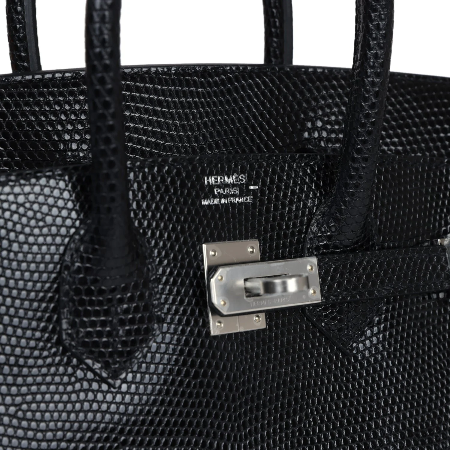 Replicate Hermes Birkin 25 Black Shiny Varanus Niloticus Lizard Palladium Hardware(1:1 replica)