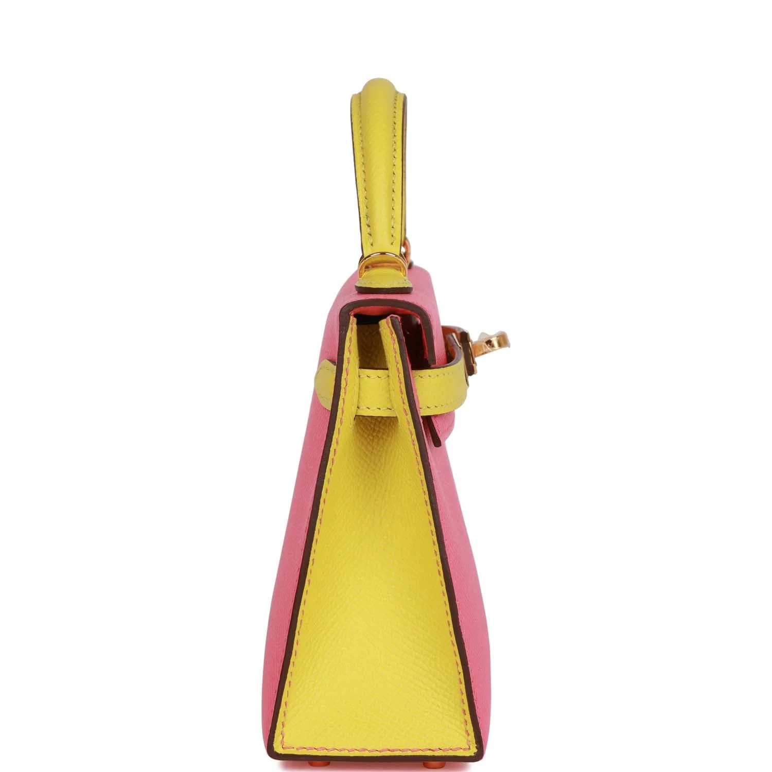 Replicate Hermes Special Order (HSS) Kelly Sellier 20 Rose Azalee and Lime Epsom Gold Hardware(1:1 replica)