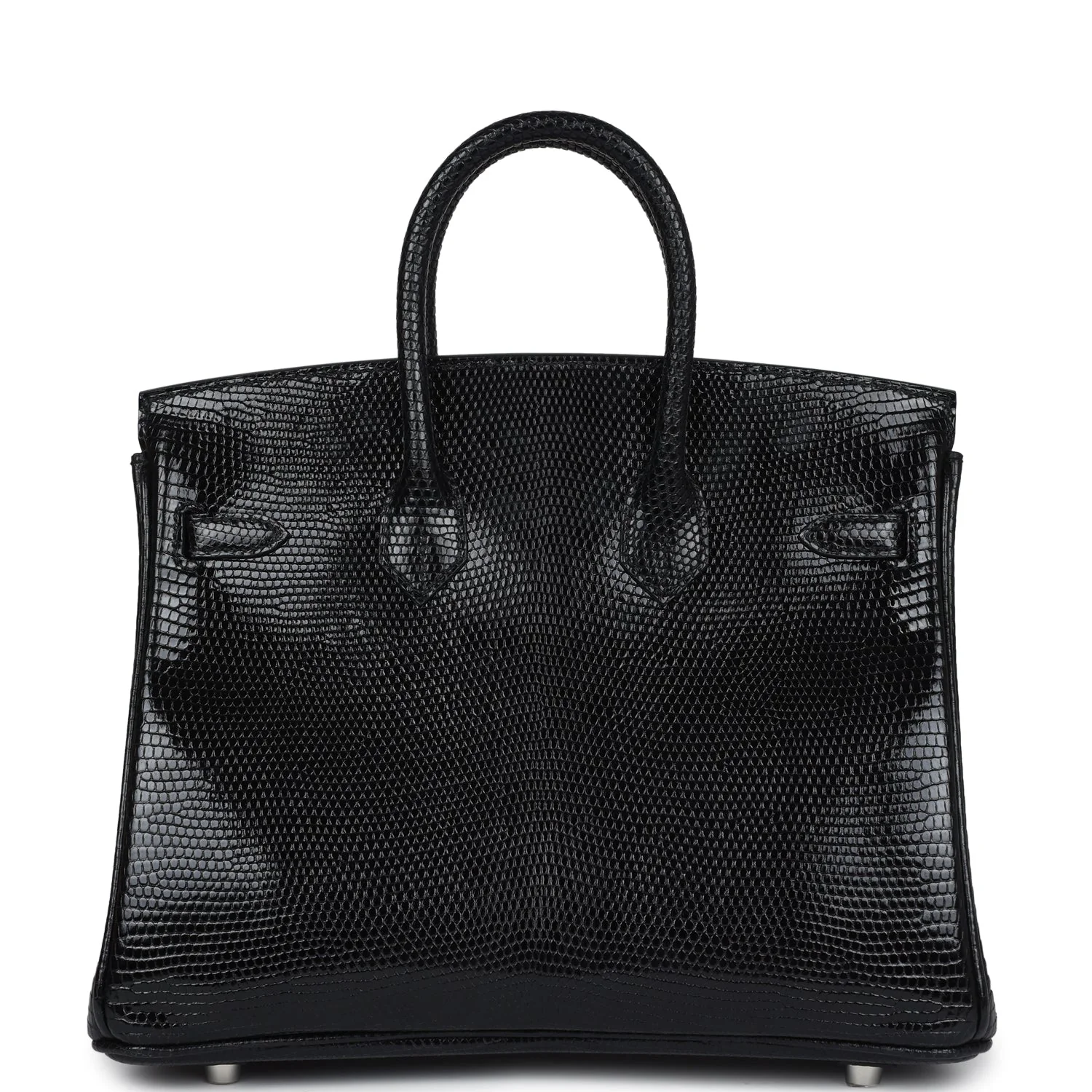 Replicate Hermes Birkin 25 Black Shiny Varanus Niloticus Lizard Palladium Hardware(1:1 replica)