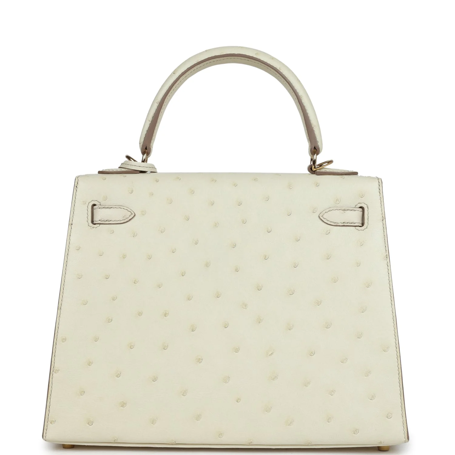Replicate Hermes Special Order (HSS) Kelly Sellier 25 Nata Verso Ostrich Permabrass Hardware(1:1 replica)
