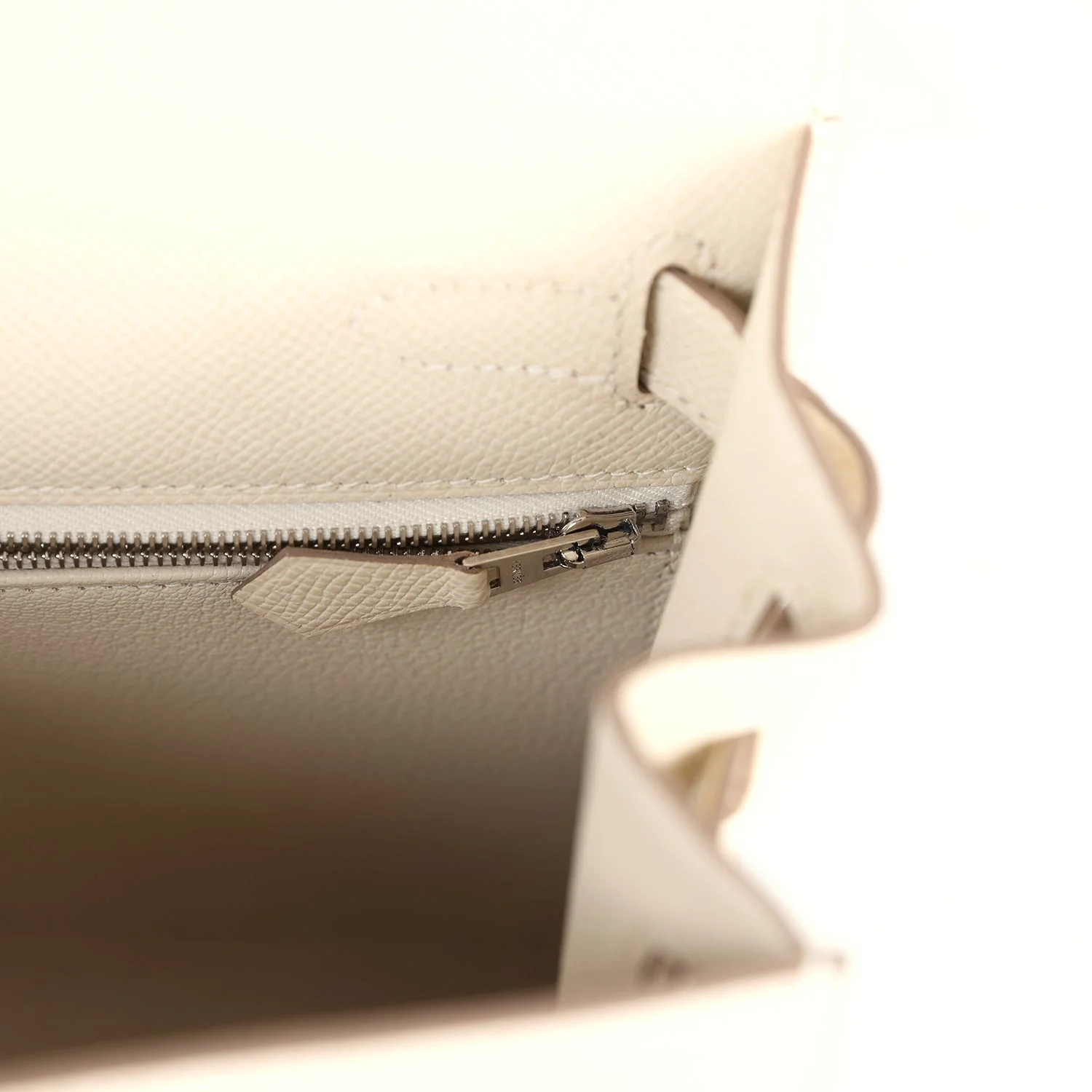 Replicate Hermes Kelly Sellier 28 Craie Epsom Palladium Hardware(1:1 replica)