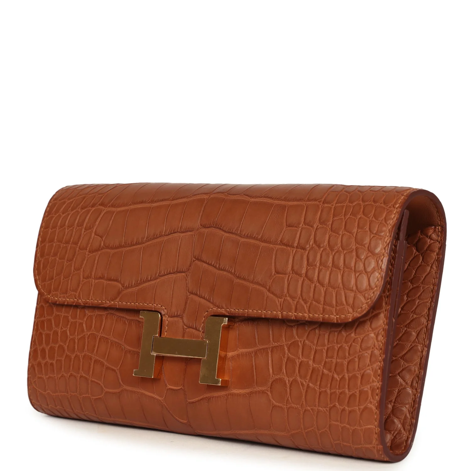 Replicate Hermes Constance Wallet To Go Gold Matte Alligator Gold Hardware(1:1 replica)