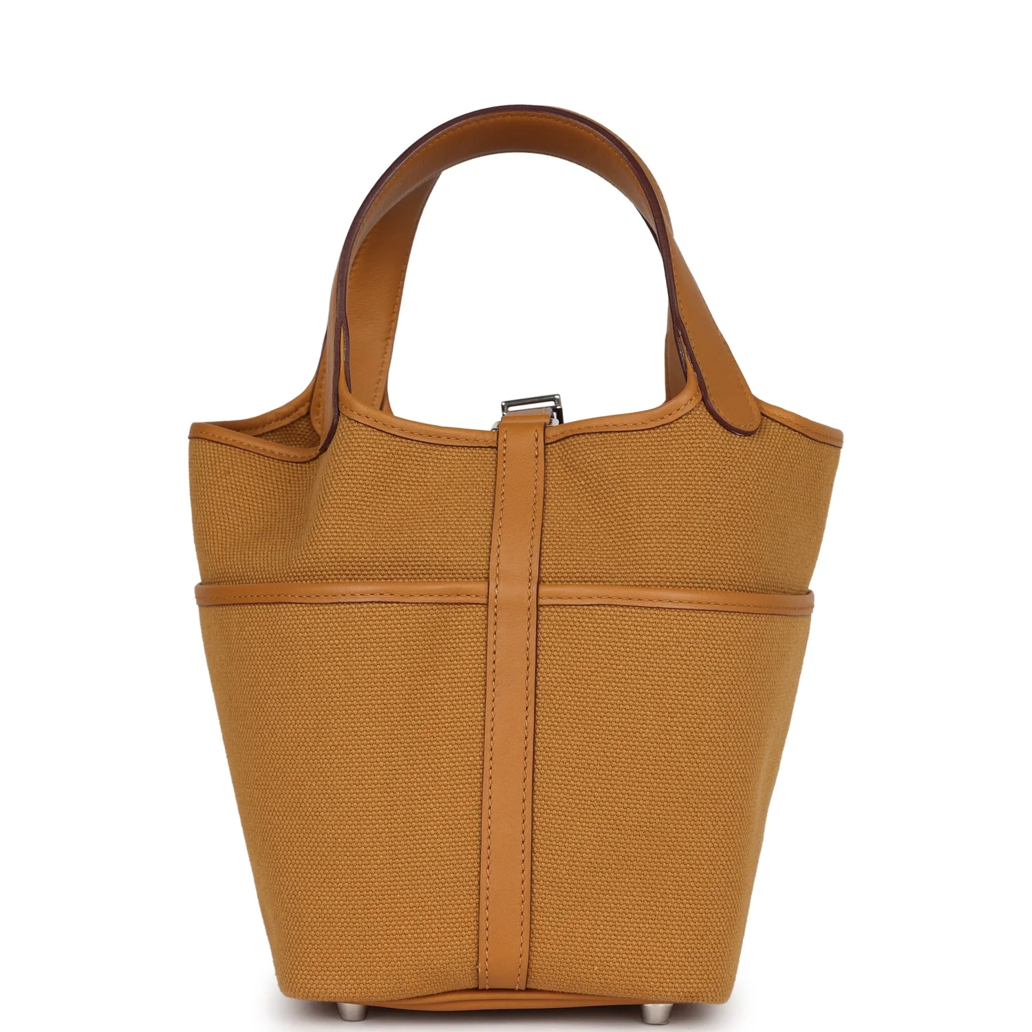 Replicate Hermes Picotin Cargo 18 Sesame Swift and Toile Canvas Palladium Hardware(1:1 replica)