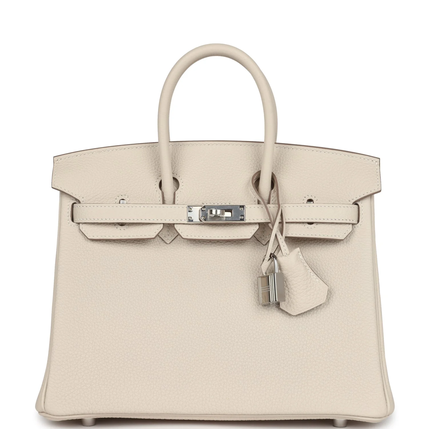 Replicate Hermes Birkin 25 Craie Togo Palladium Hardware(1:1 replica)