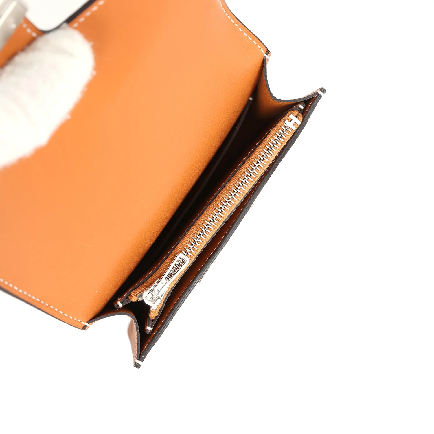 Replicate Hermes Constance Slim Wallet Toffee Epsom Palladium Hardware(1:1 replica)