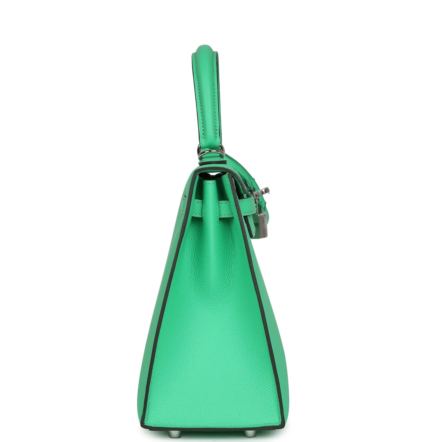 Replicate Hermes Kelly Sellier 25 Vert Comics Epsom Palladium Hardware(1:1 replica)