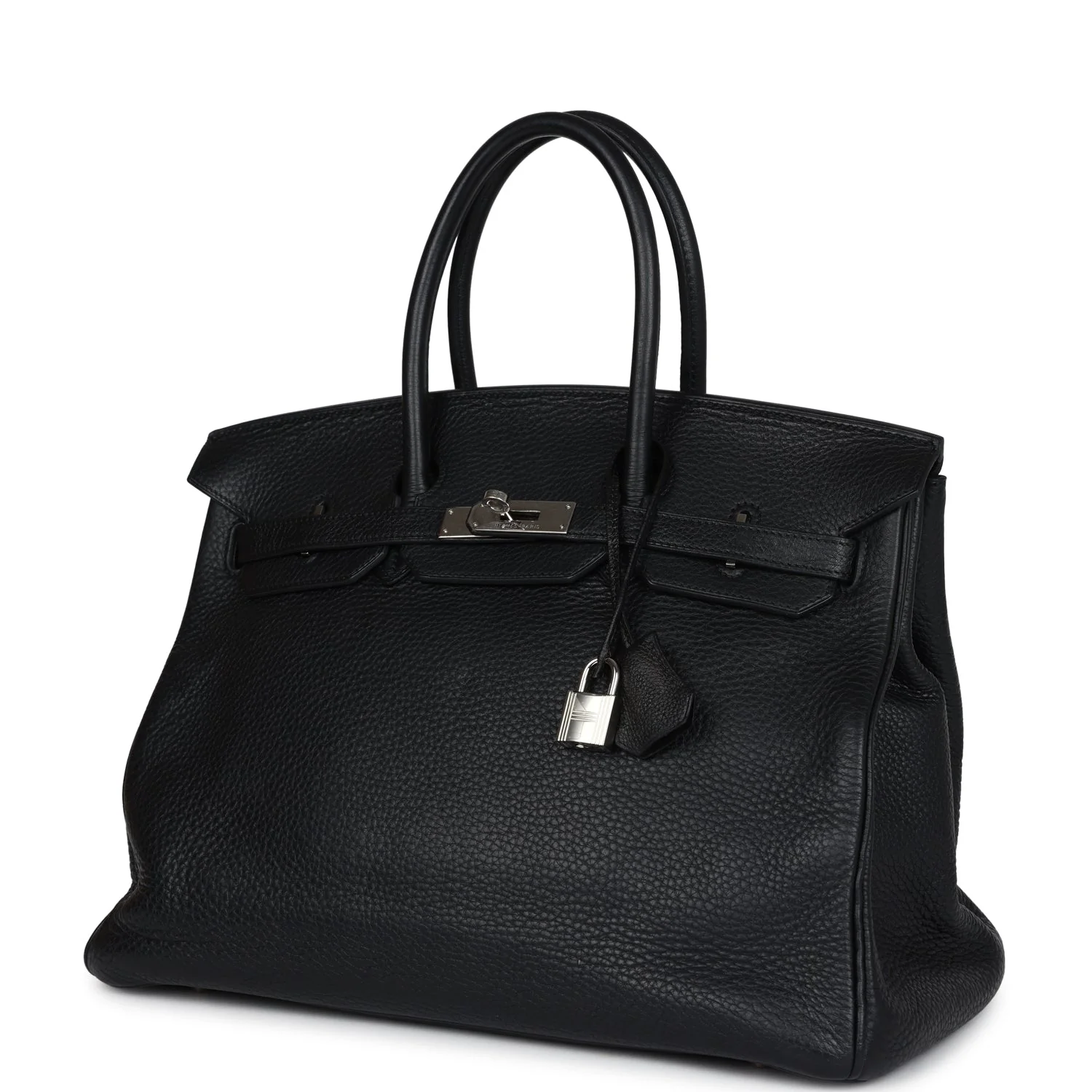 Replicate Vintage Hermes Birkin 35 Black Clemence Palladium Hardware(1:1 replica)