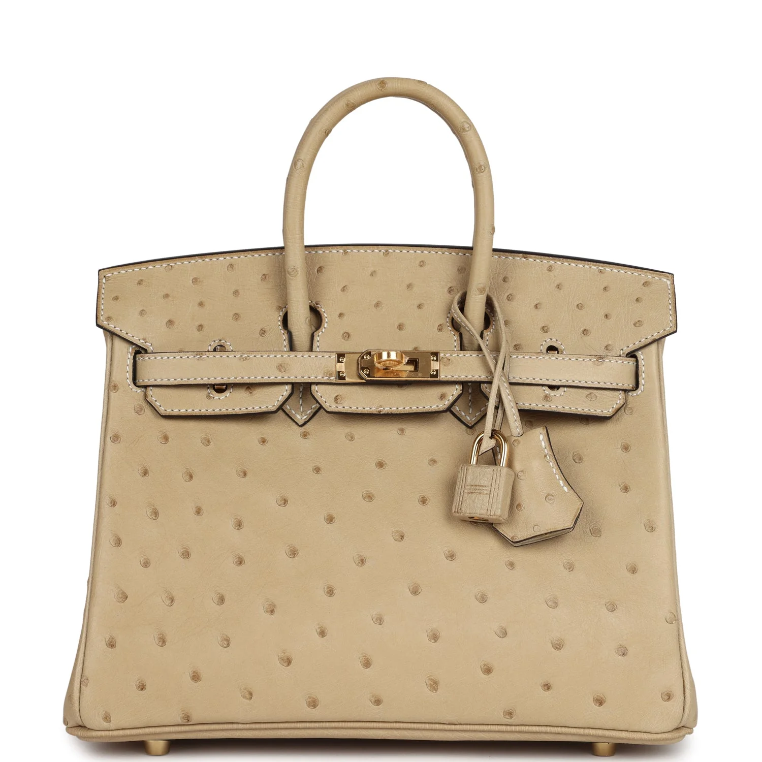 Replicate Hermes Birkin 25 Trench Ostrich Gold Hardware(1:1 replica)