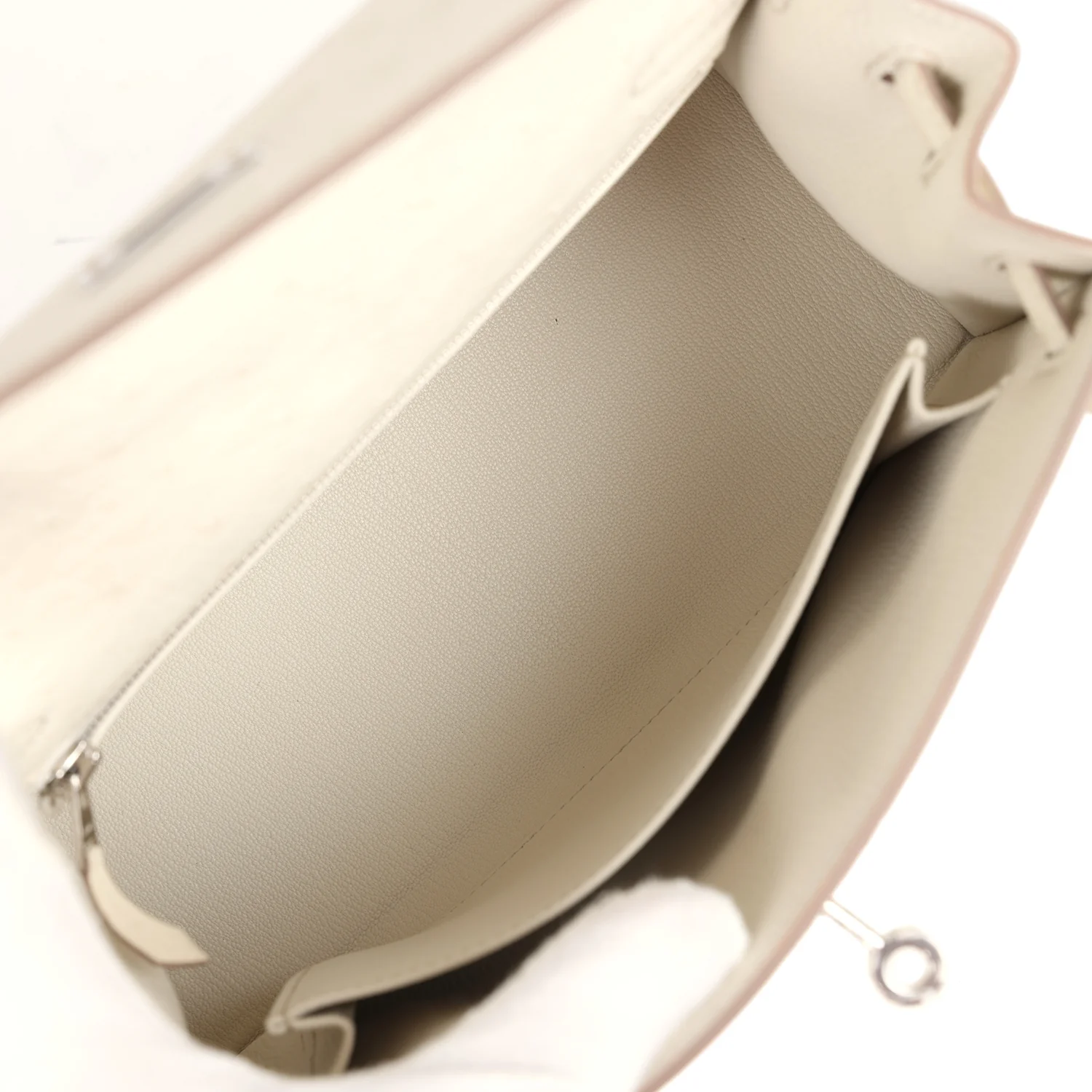 Replicate Hermes Kelly Sellier 25 Beton Ostrich Palladium Hardware(1:1 replica)