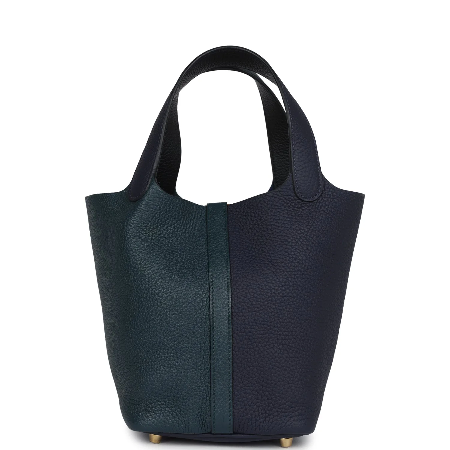 Replicate Hermes Picotin Lock 18 Casaque Bleu Nuit and Vert Cypress Clemence Gold Hardware(1:1 replica)
