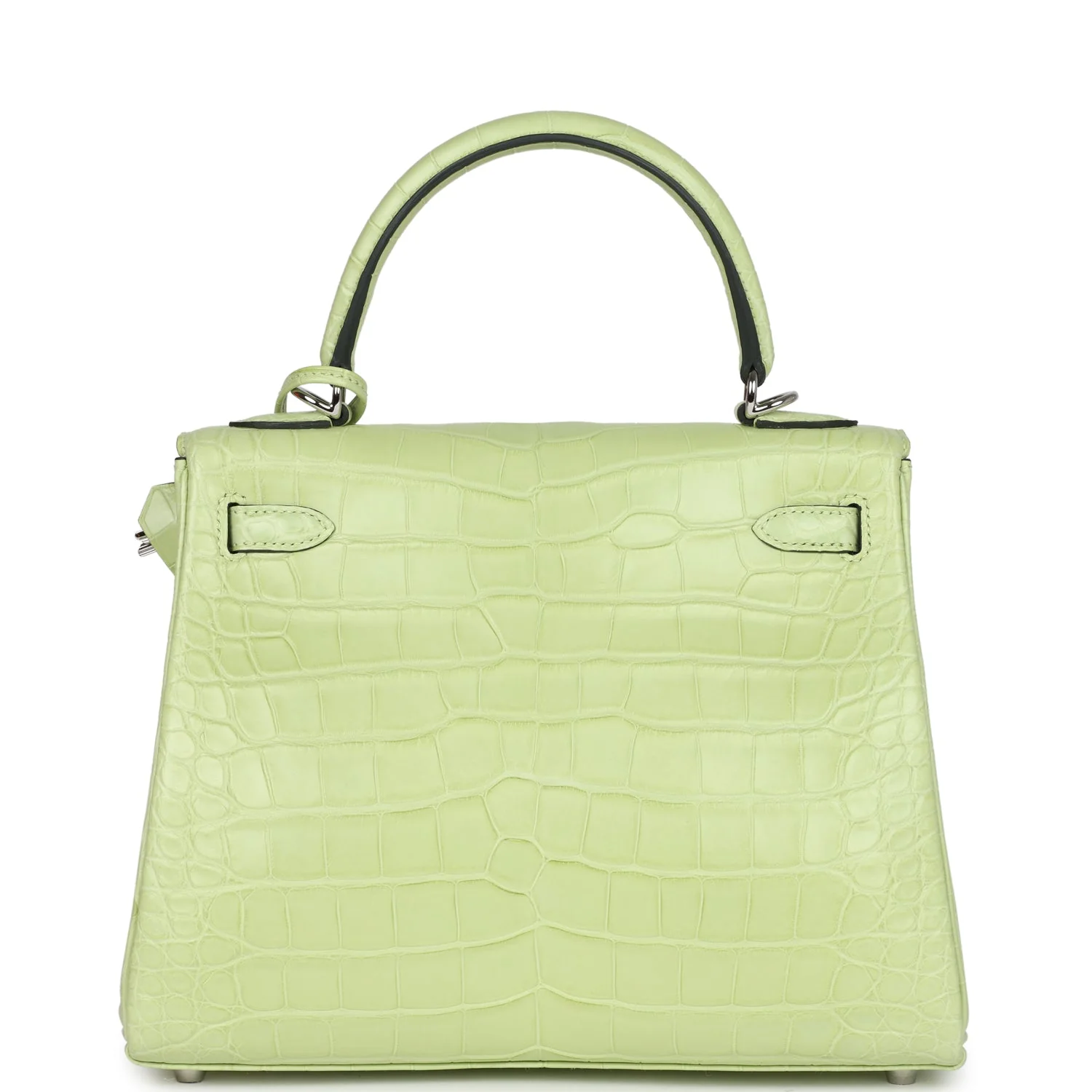 Replicate Hermes Kelly Retourne 25 Jaune Bourgeon Matte Alligator Palladium Hardware(1:1 replica)