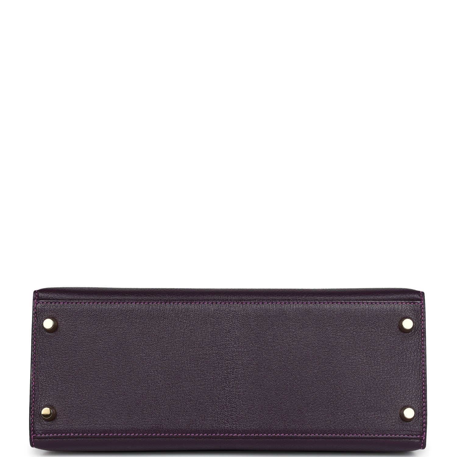 Replicate Hermes Special Order (HSS) Kelly Sellier 28 Raisin Verso Chevre Brushed Gold Hardware(1:1 replica)