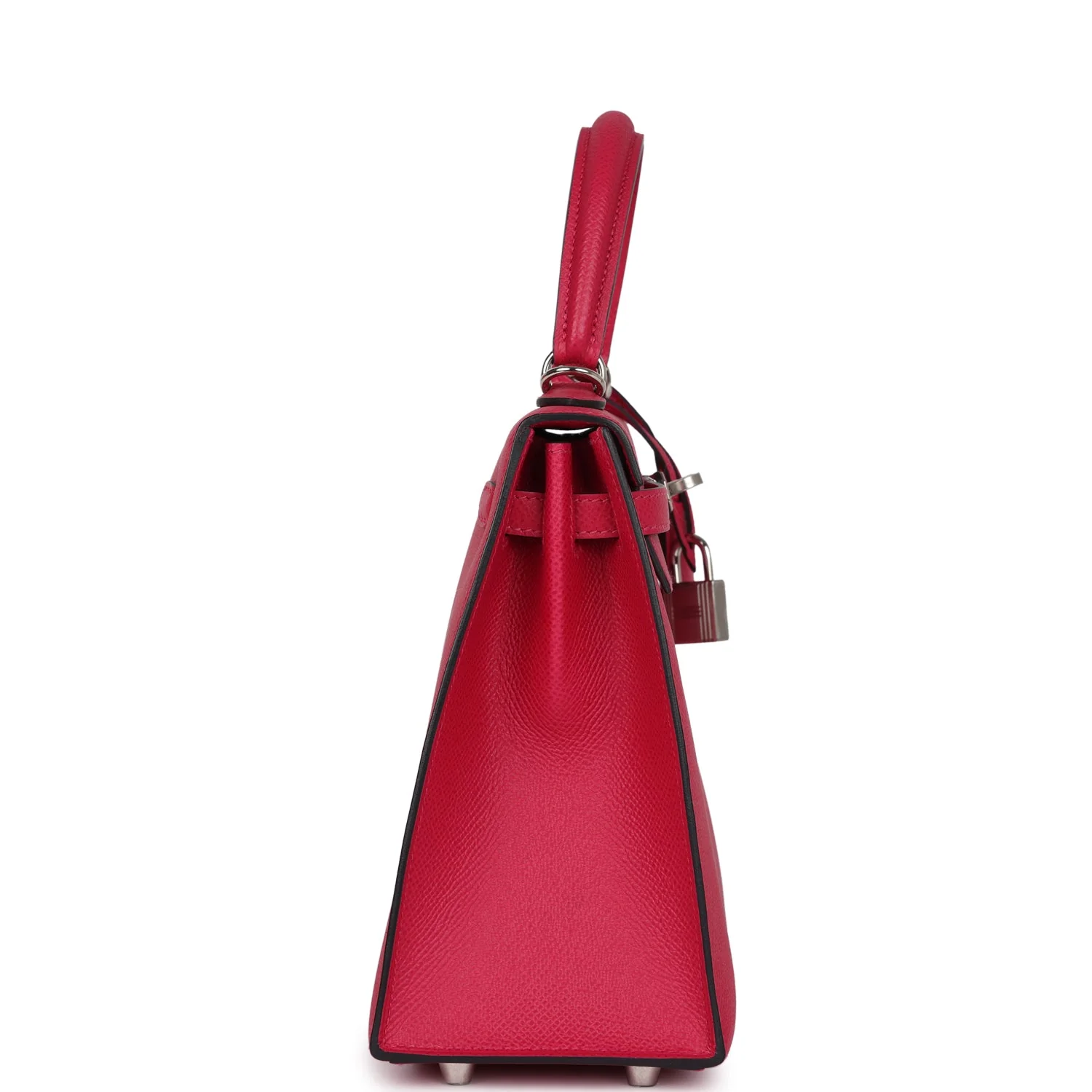 Replicate Hermes Kelly Sellier 25 Framboise Verso Epsom Palladium Hardware(1:1 replica)
