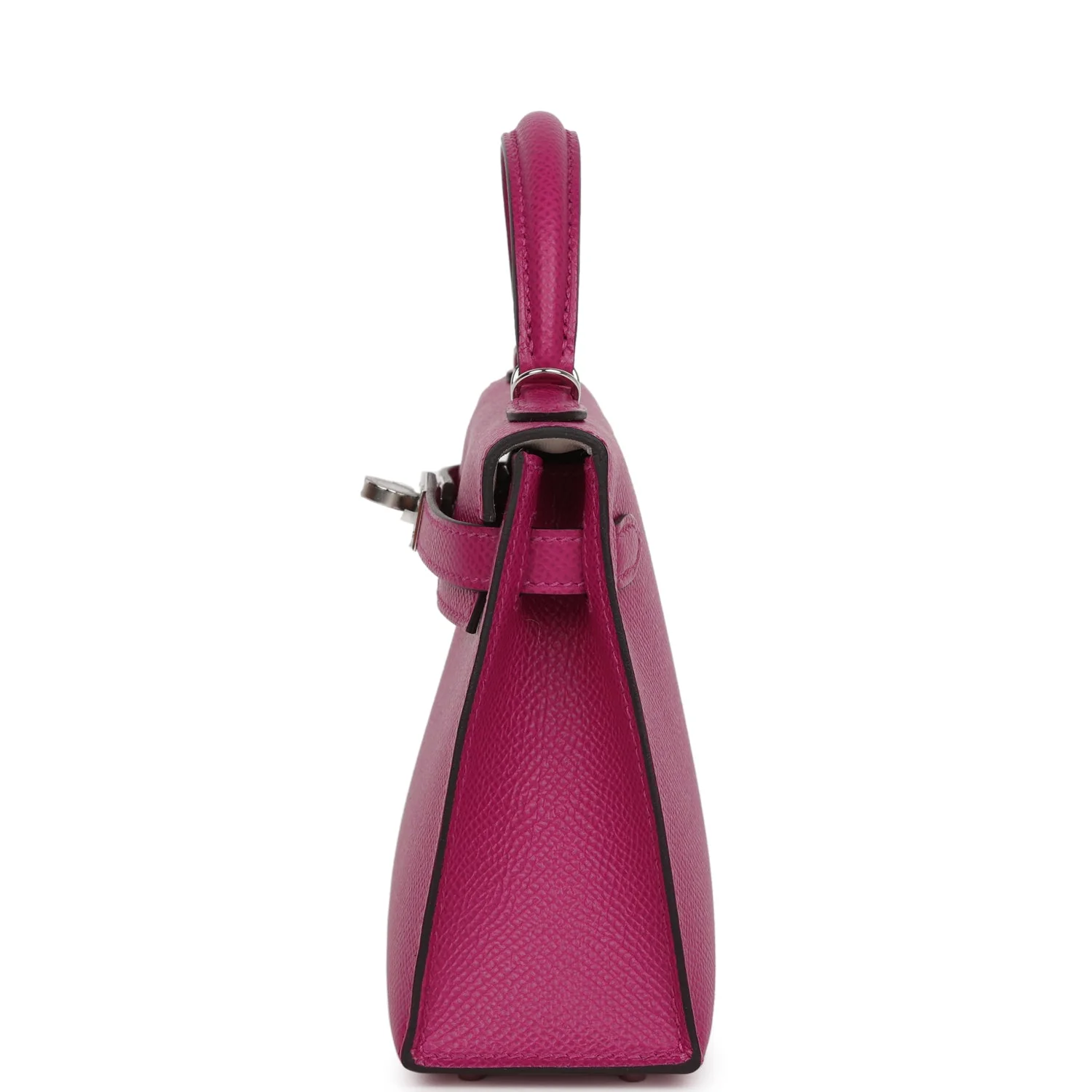 Replicate Hermes Special Order (HSS) Kelly Sellier 20 Rose Pourpre Verso Epsom Palladium Hardware(1:1 replica)