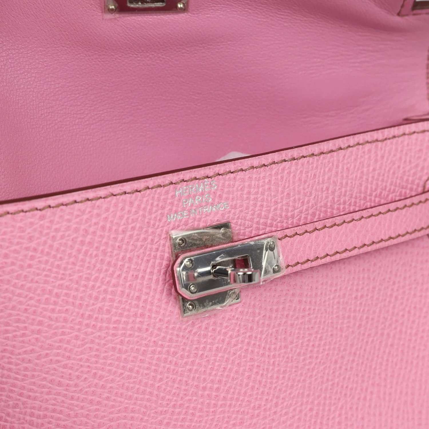 Replicate Hermes Micro Kelly 15 Bubblegum Epsom Palladium Hardware(1:1 replica)
