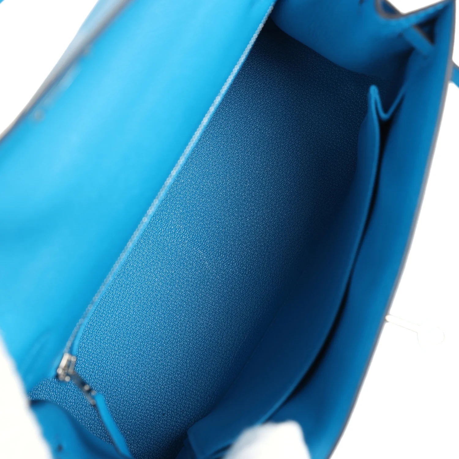 Replicate Hermes Kelly Sellier 25 Bleu Zanzibar Chevre Palladium Hardware(1:1 replica)