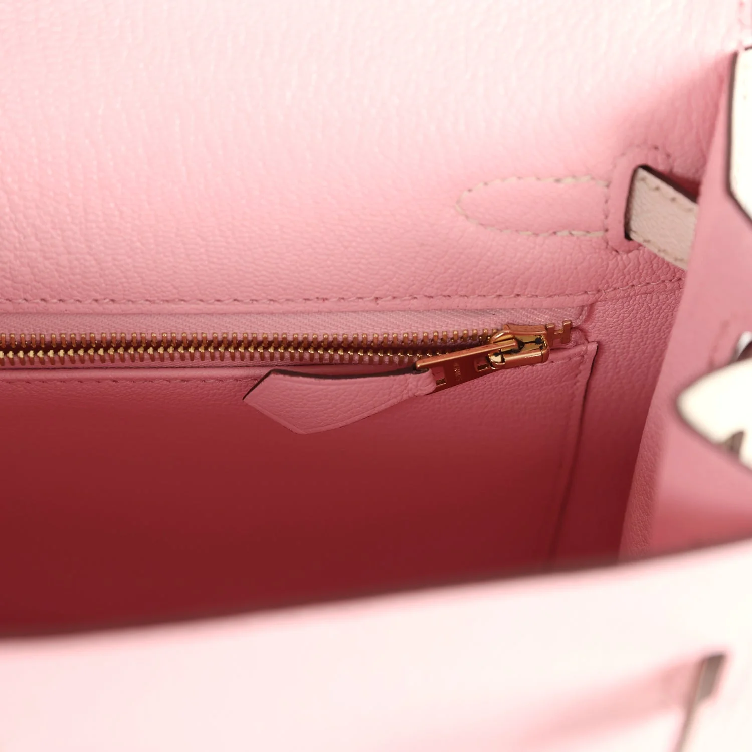 Replicate Hermes Special Order (HSS) Kelly Sellier 25 Rose Sakura and Nata Chevre Gold Hardware(1:1 replica)