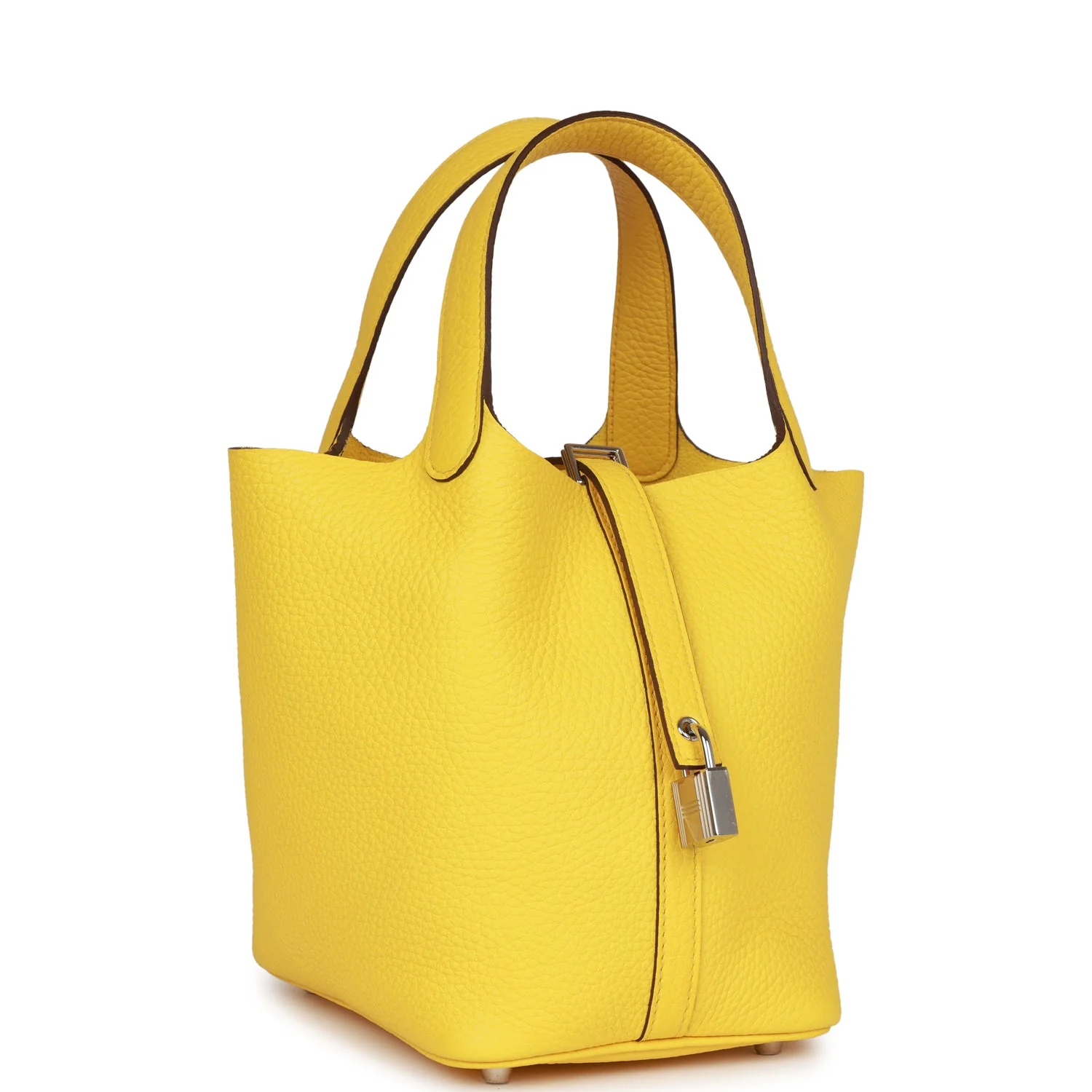 Replicate Hermes Picotin Lock 18 Jaune de Naples Clemence Palladium Hardware(1:1 replica)