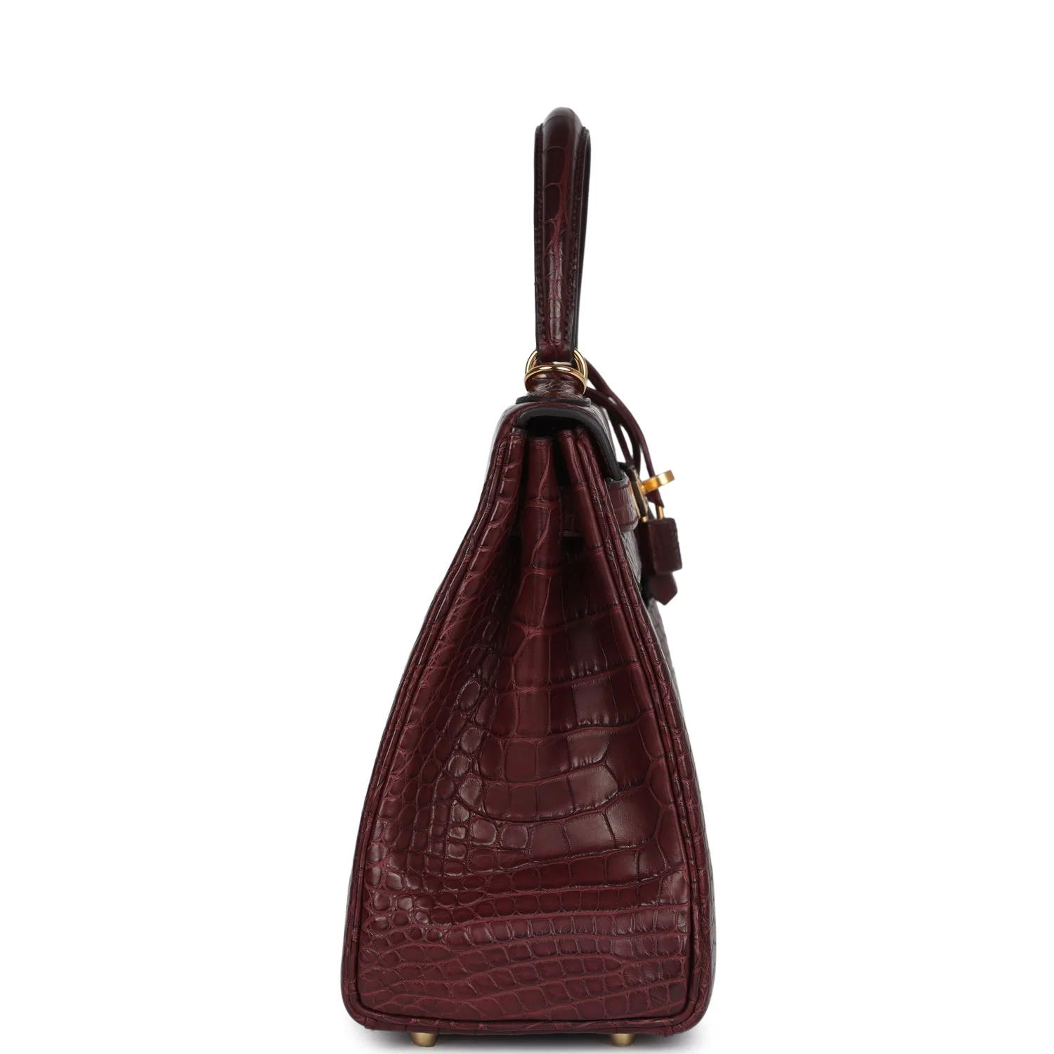 Replicate Hermes Kelly Retourne 28 Bordeaux Matte Alligator Gold Hardware(1:1 replica)