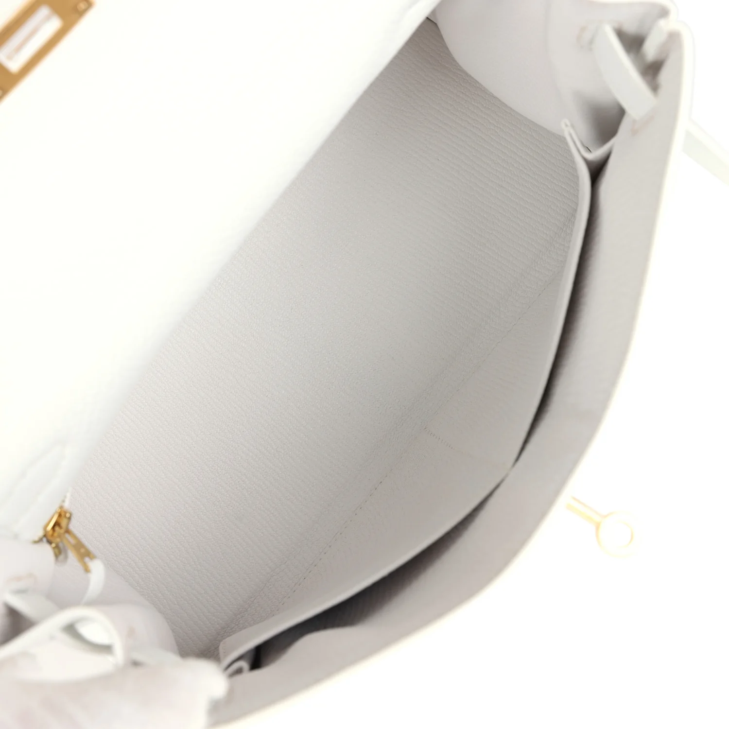 Replicate Hermes Kelly Retourne 28 White Clemence Gold Hardware(1:1 replica)