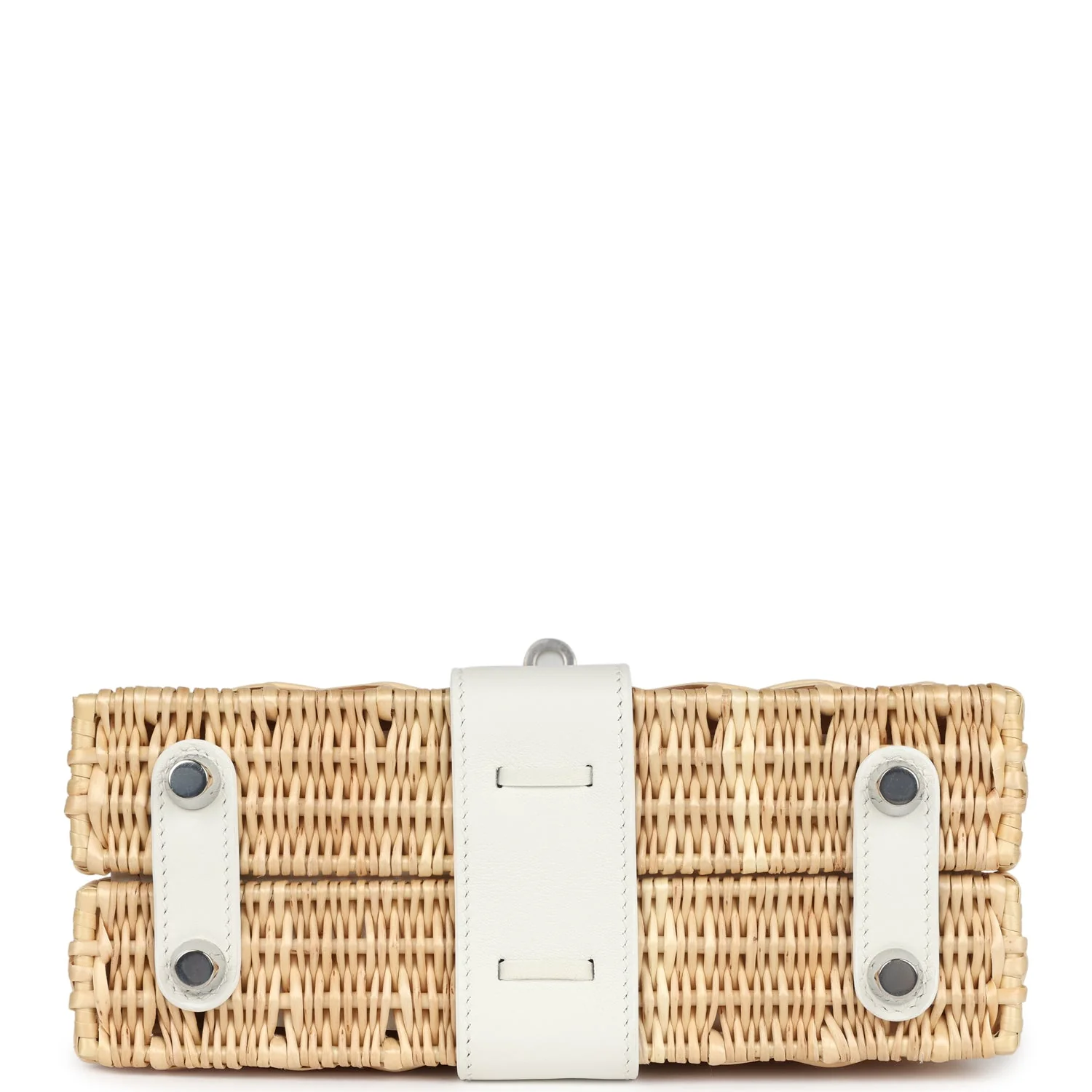 Replicate Hermes Mini Picnic Kelly 20 White Swift Palladium Hardware(1:1 replica)