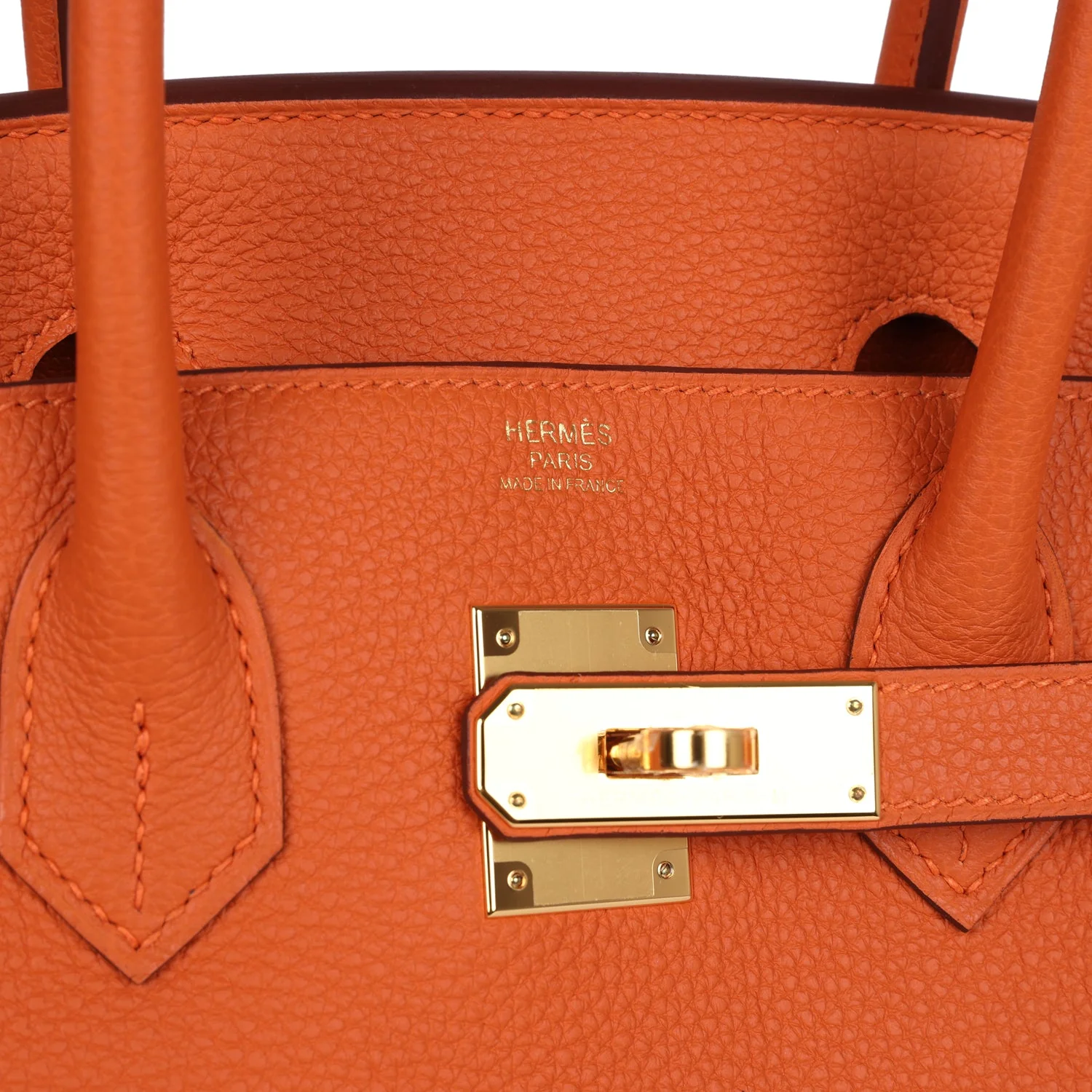 Replicate Hermes Birkin 30 Orange Togo Gold Hardware(1:1 replica)