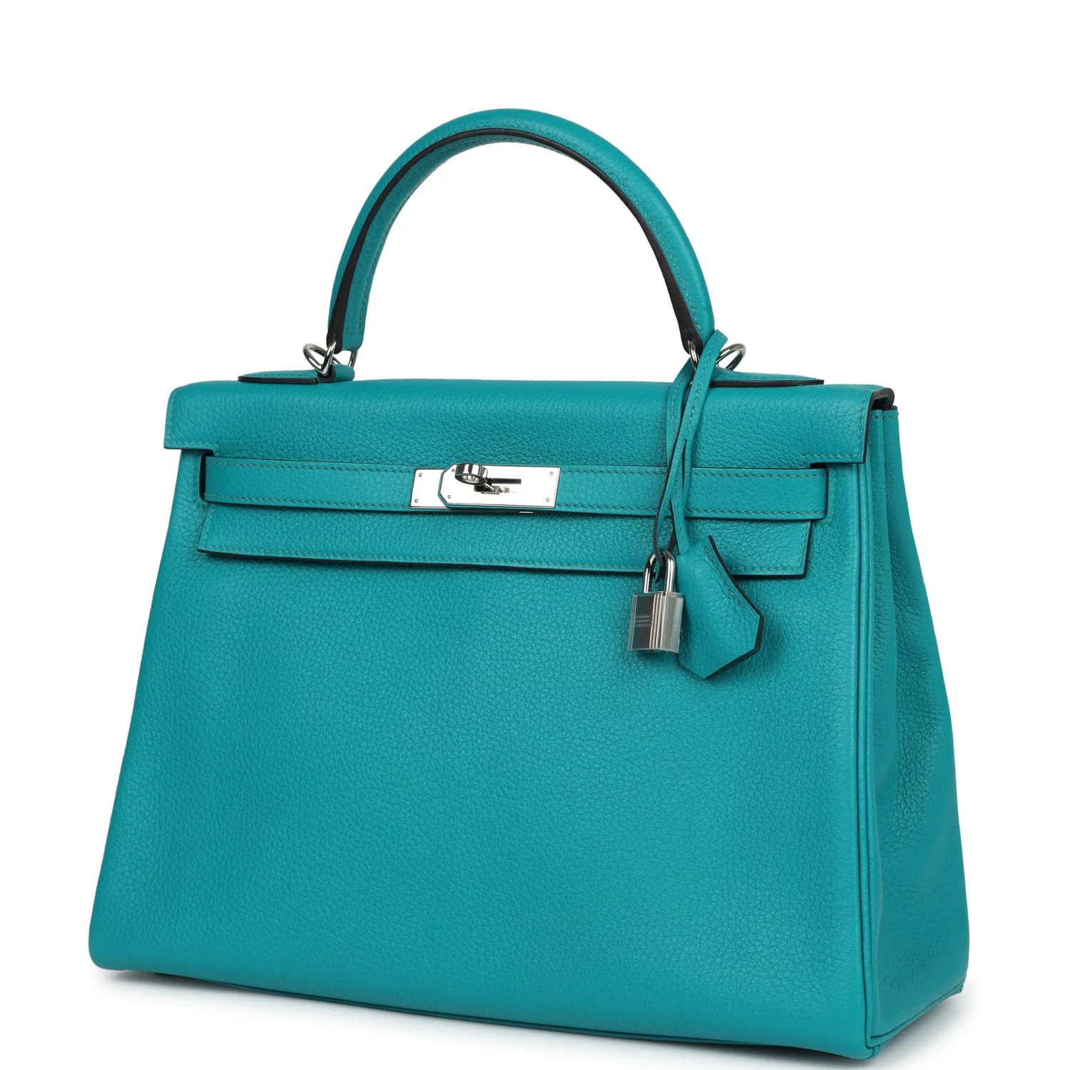 Replicate Hermes Kelly Retourne 32 Bleu Paon Clemence Palladium Hardware(1:1 replica)