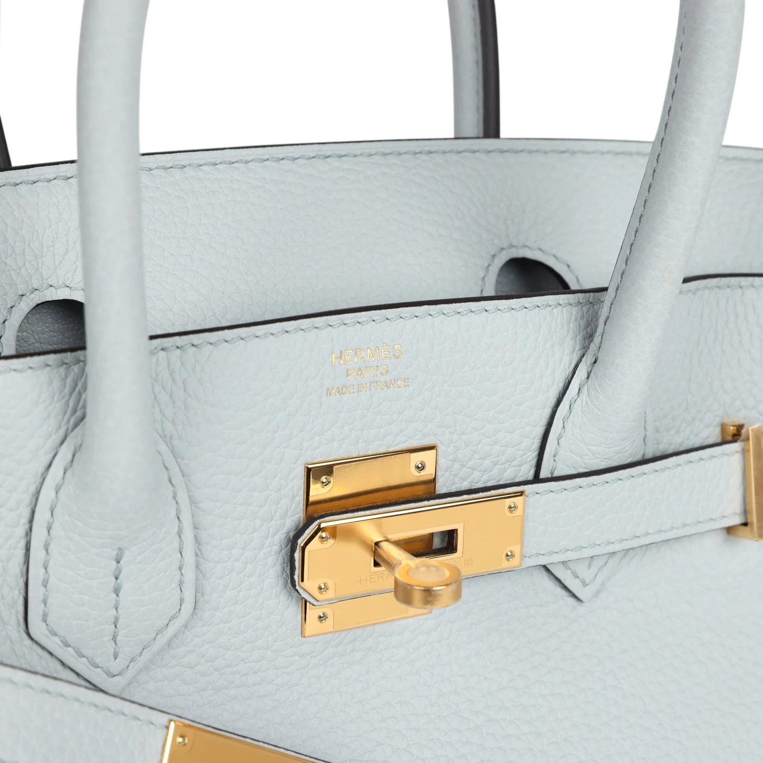 Replicate Hermes Birkin 30 Bleu Pale Togo Gold Hardware(1:1 replica)
