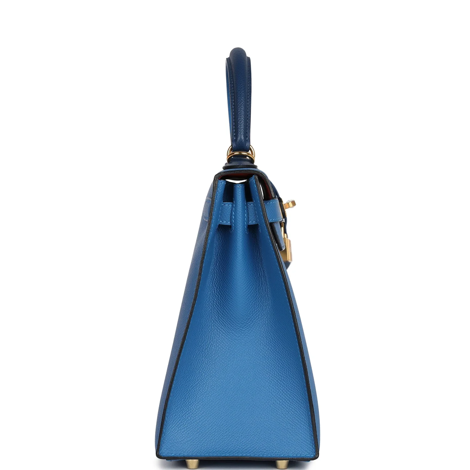 Replicate Hermes Kelly Sellier 28 Casaque Deep Bleu and Mykonos Epsom Gold Hardware(1:1 replica)