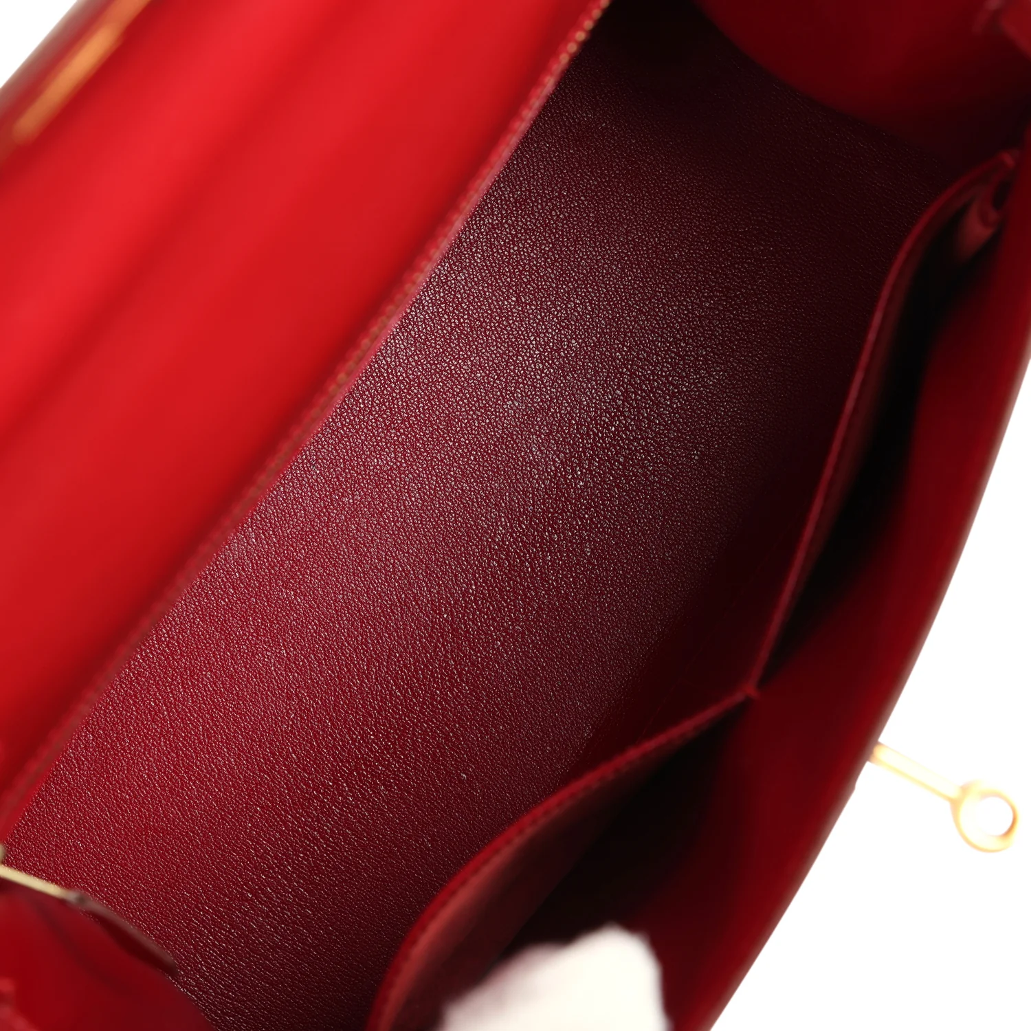 Replicate Vintage Hermes Kelly Sellier 28 Rouge Vif Box Gold Hardware(1:1 replica)
