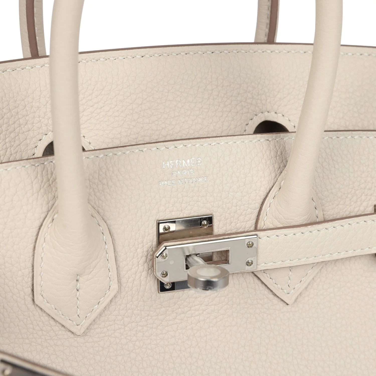 Replicate Hermes Birkin 25 Craie Togo Palladium Hardware(1:1 replica)