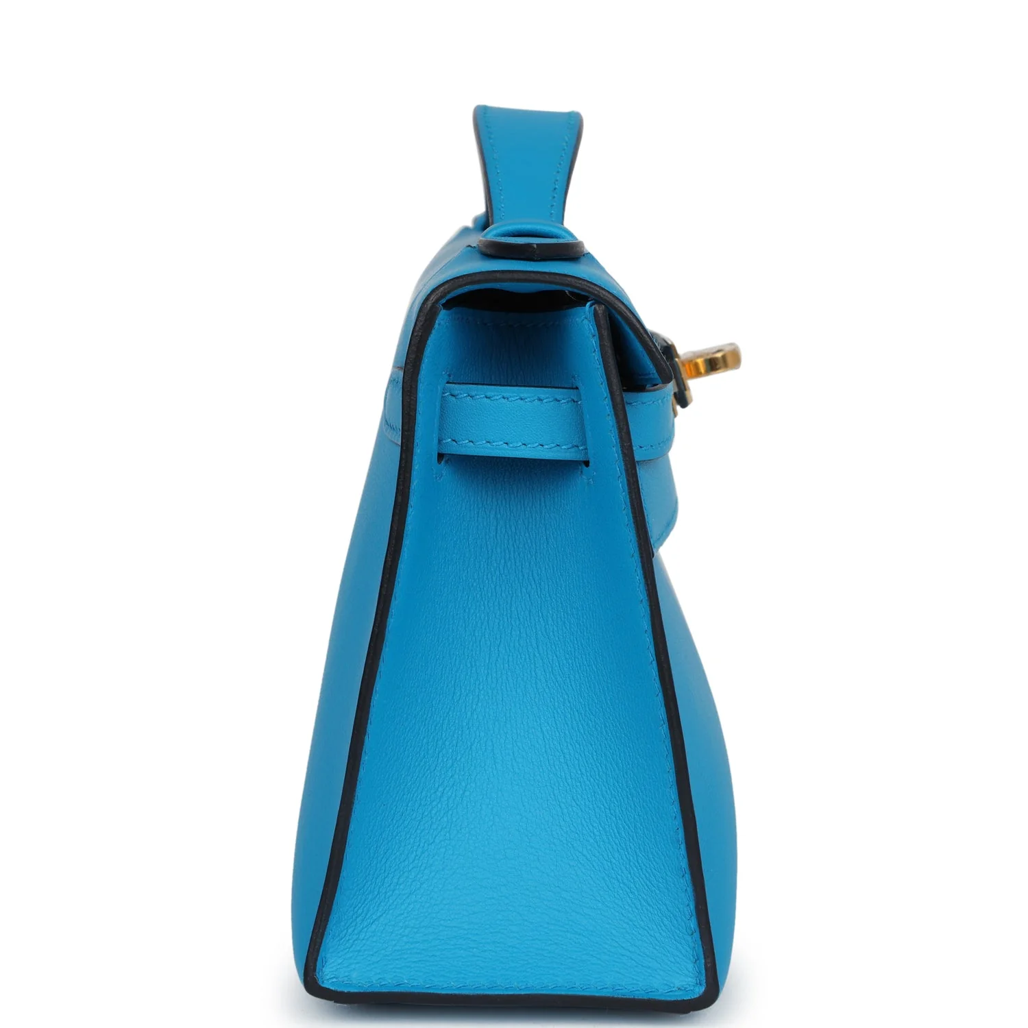 Replicate Hermes Kelly Pochette Bleu Frida Swift Gold Hardware(1:1 replica)