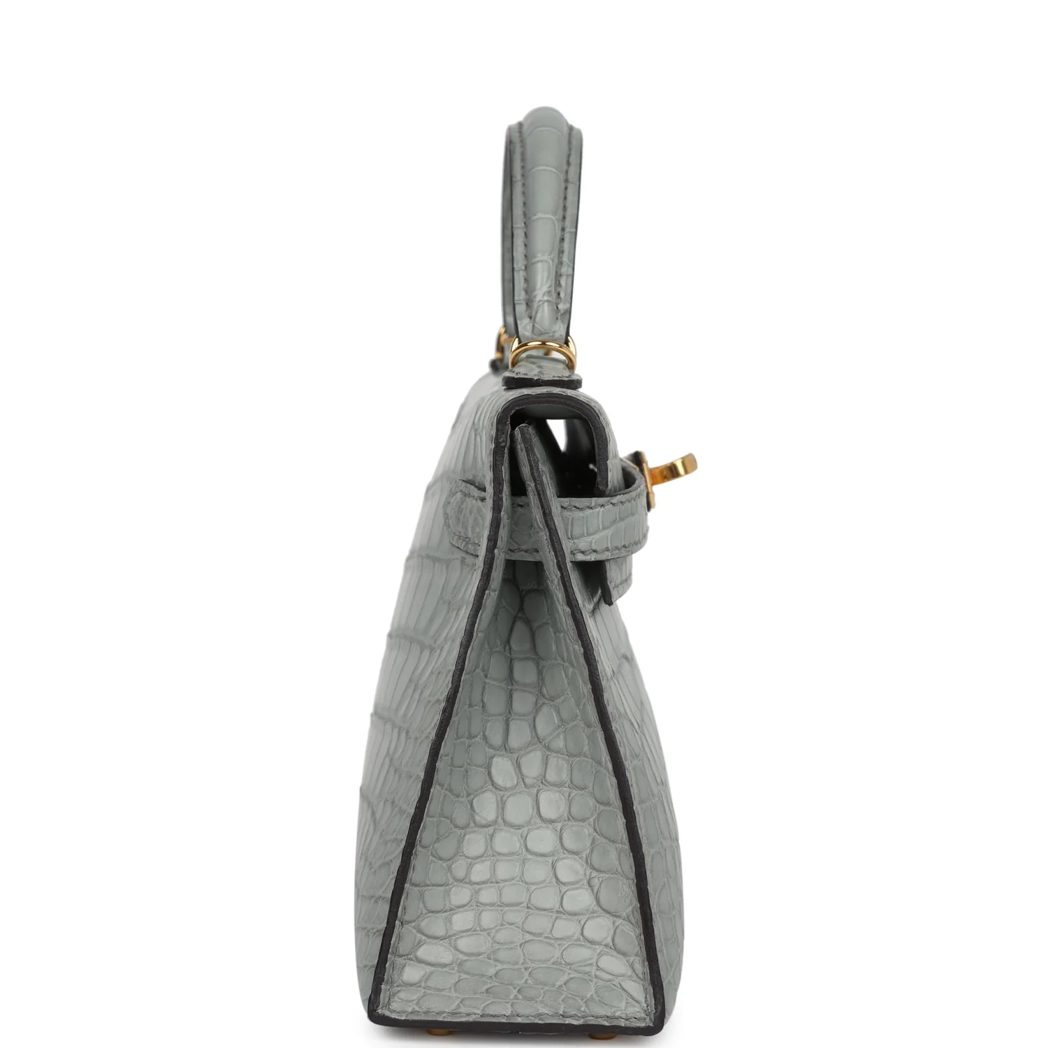 Replicate Hermes Kelly Sellier 20 Gris Ciment Matte Alligator Gold Hardware(1:1 replica)