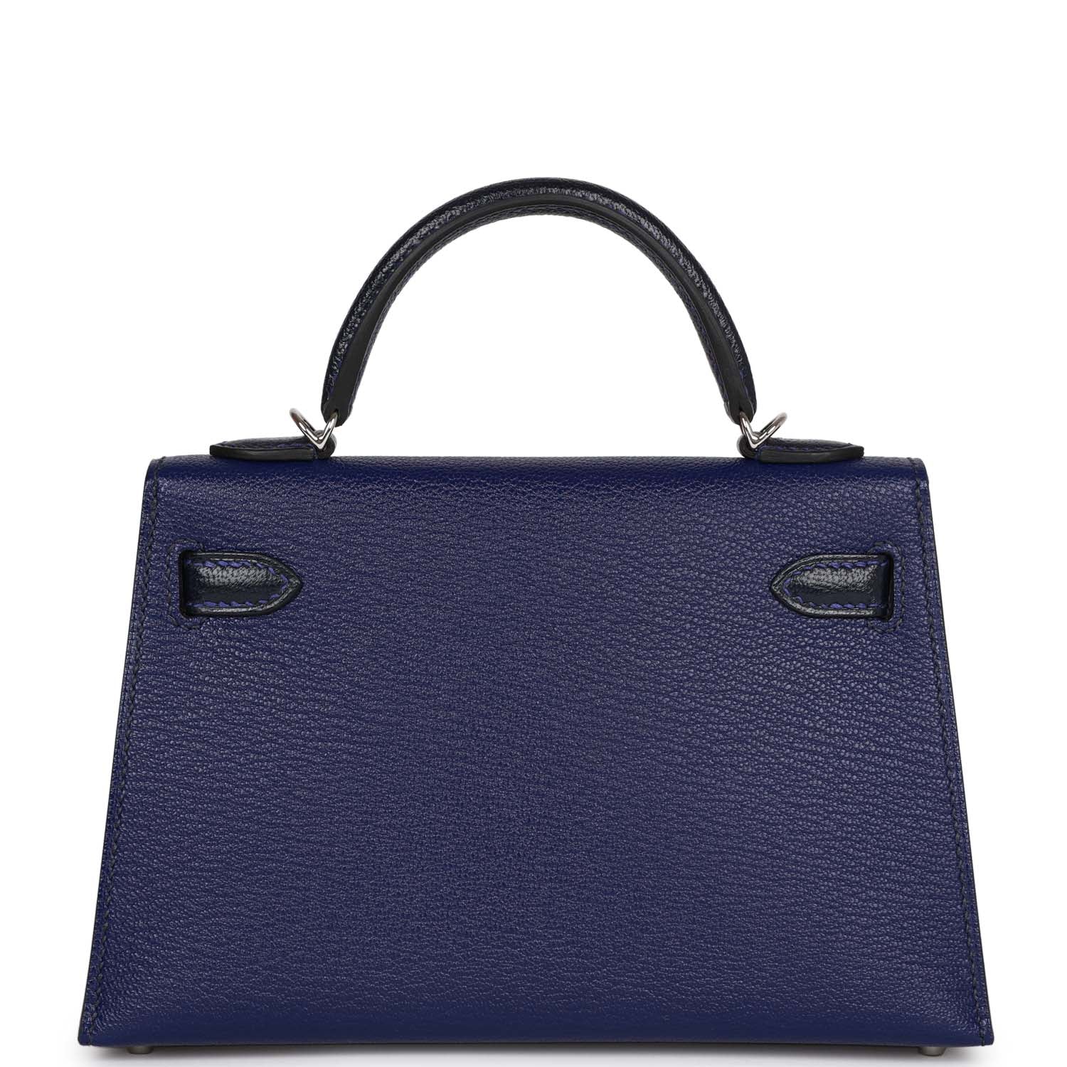 Replicate Hermes Special Order (HSS) Kelly Sellier 20 Bleu Encre and Bleu Indigo Chevre Mysore Palladium Hardware(1:1 replica)