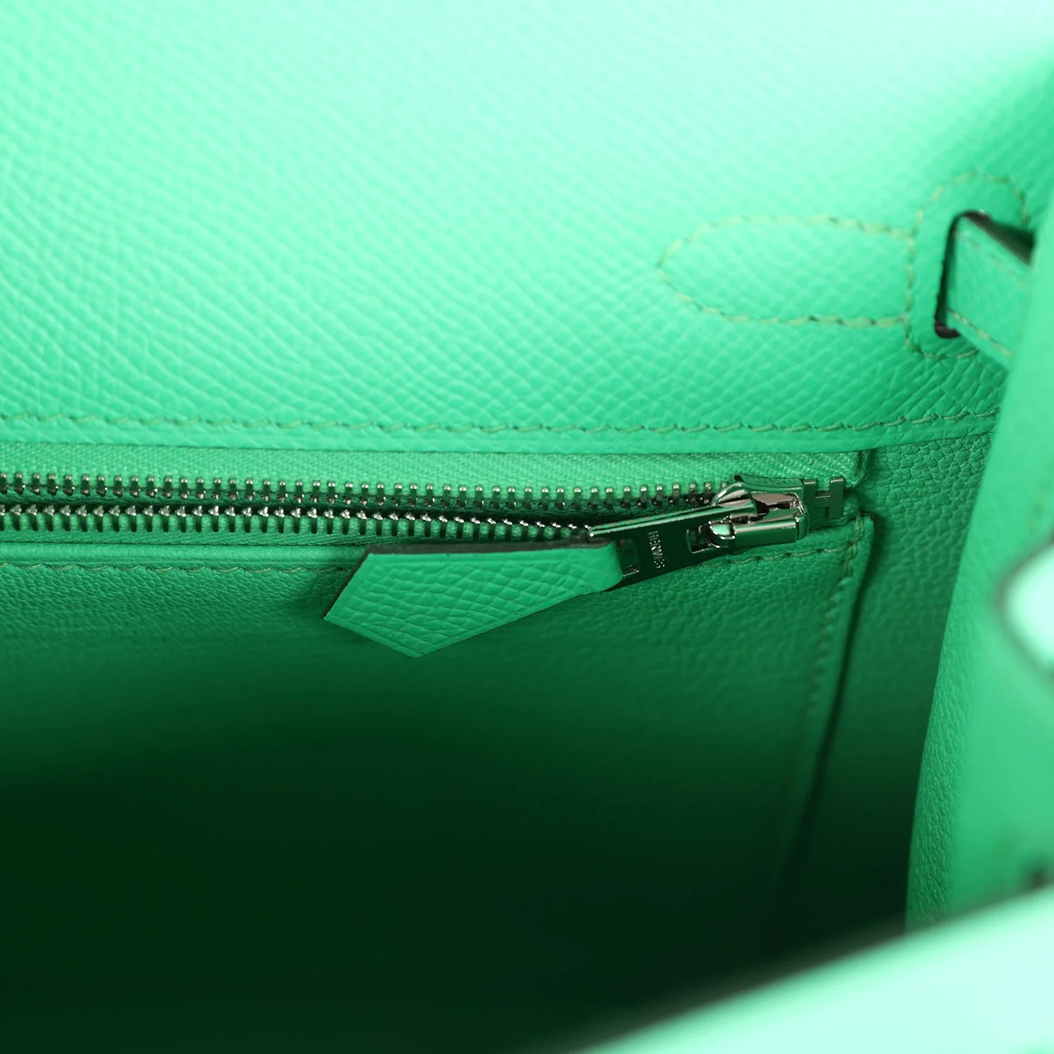 Replicate Hermes Kelly Sellier 25 Vert Comics Epsom Palladium Hardware(1:1 replica)