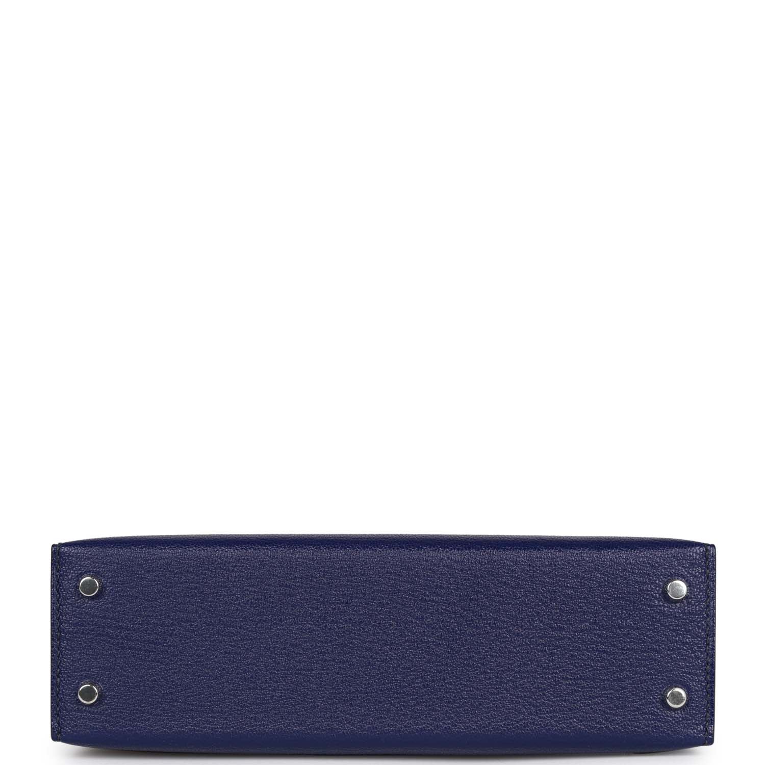 Replicate Hermes Special Order (HSS) Kelly Sellier 20 Bleu Encre and Bleu Indigo Chevre Mysore Palladium Hardware(1:1 replica)