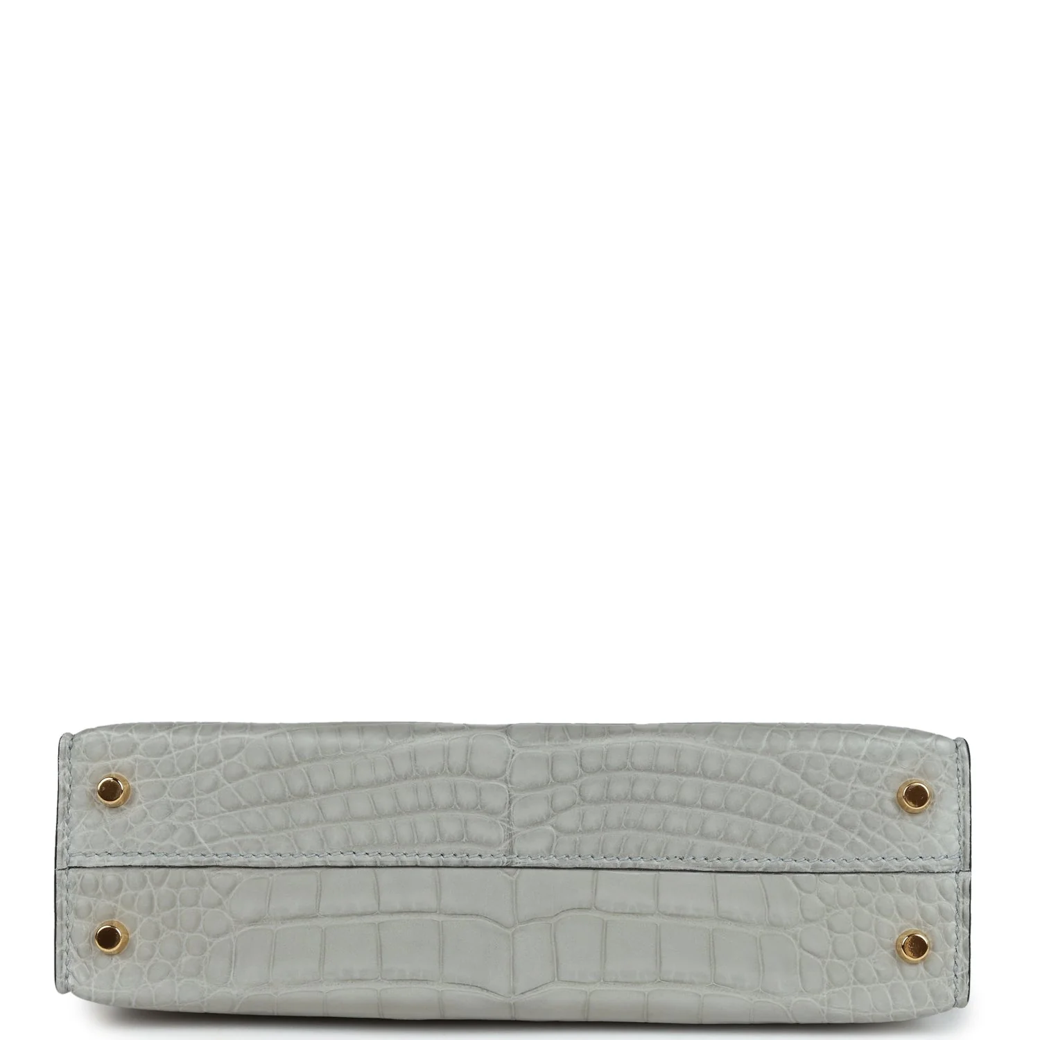 Replicate Hermes Special Order (HSS) Kelly Sellier 20 Gris Perle and Bleu de Malte Matte Alligator Gold Hardware(1:1 replica)