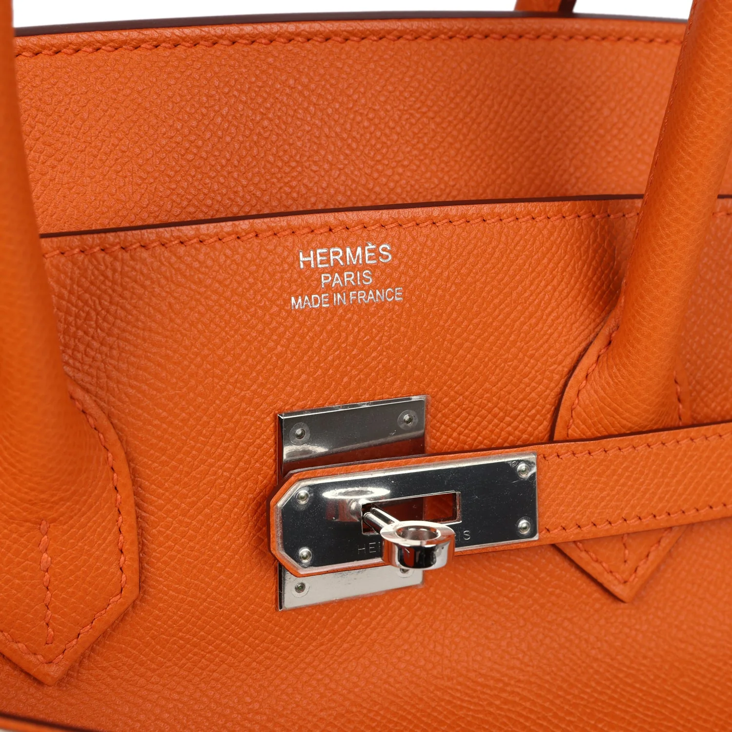 Replicate Hermes Birkin 35 Orange Epsom Palladium Hardware(1:1 replica)