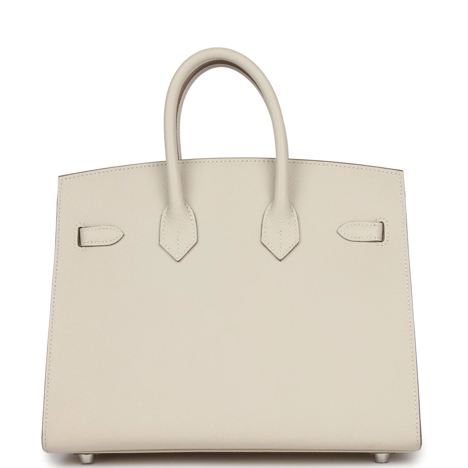 Replicate Hermes Birkin Sellier 25 Craie Epsom Palladium Hardware(1:1 replica)