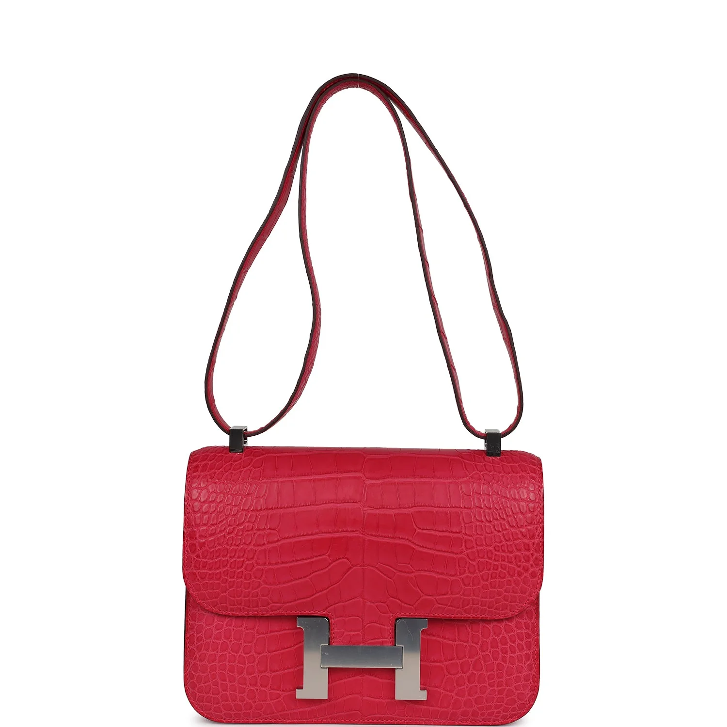 Replicate Hermes Constance 1-24 Rose Extreme Matte Alligator Palladium Hardware(1:1 replica)