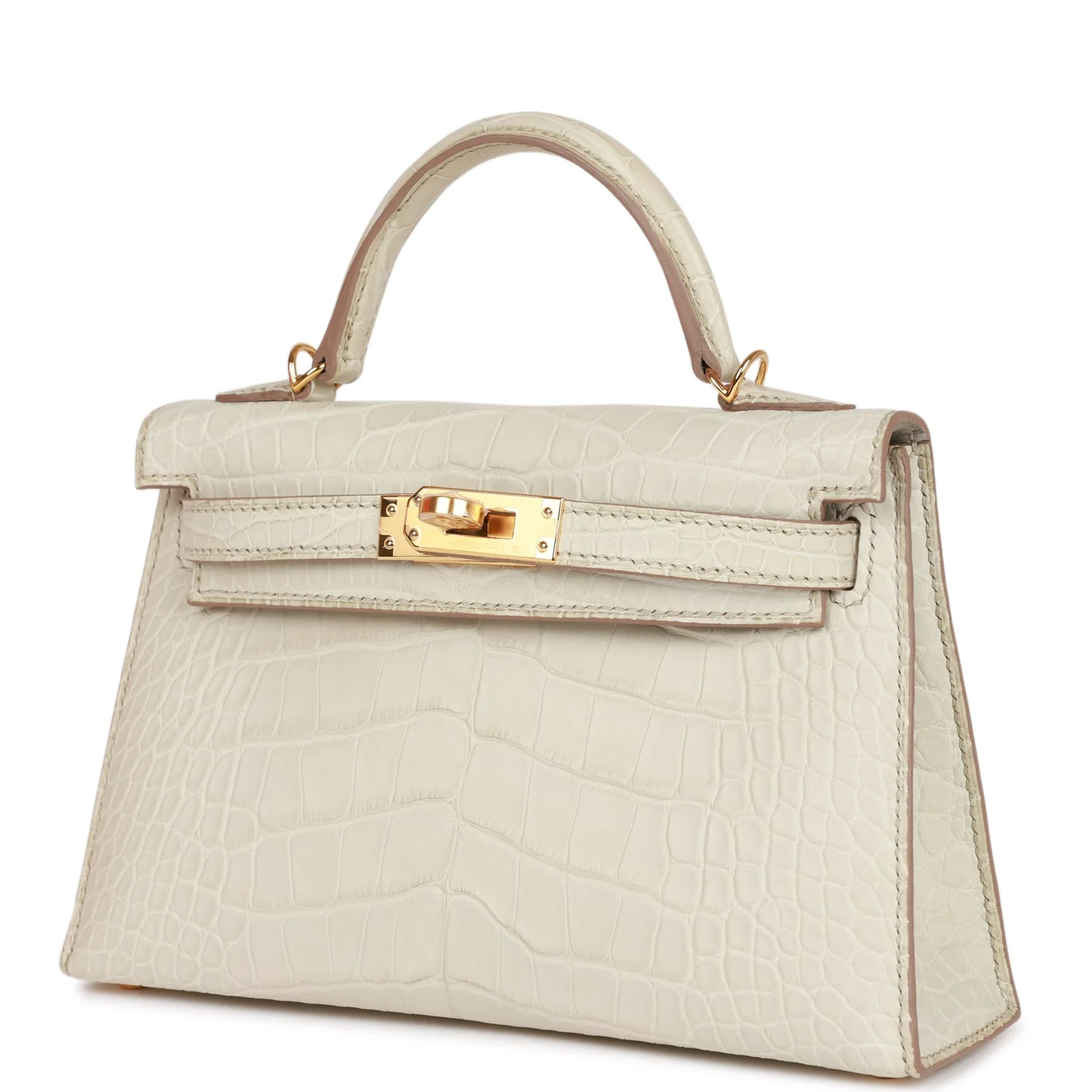 Replicate Hermes Kelly Sellier 20 Beton Matte Alligator Gold Hardware(1:1 replica)